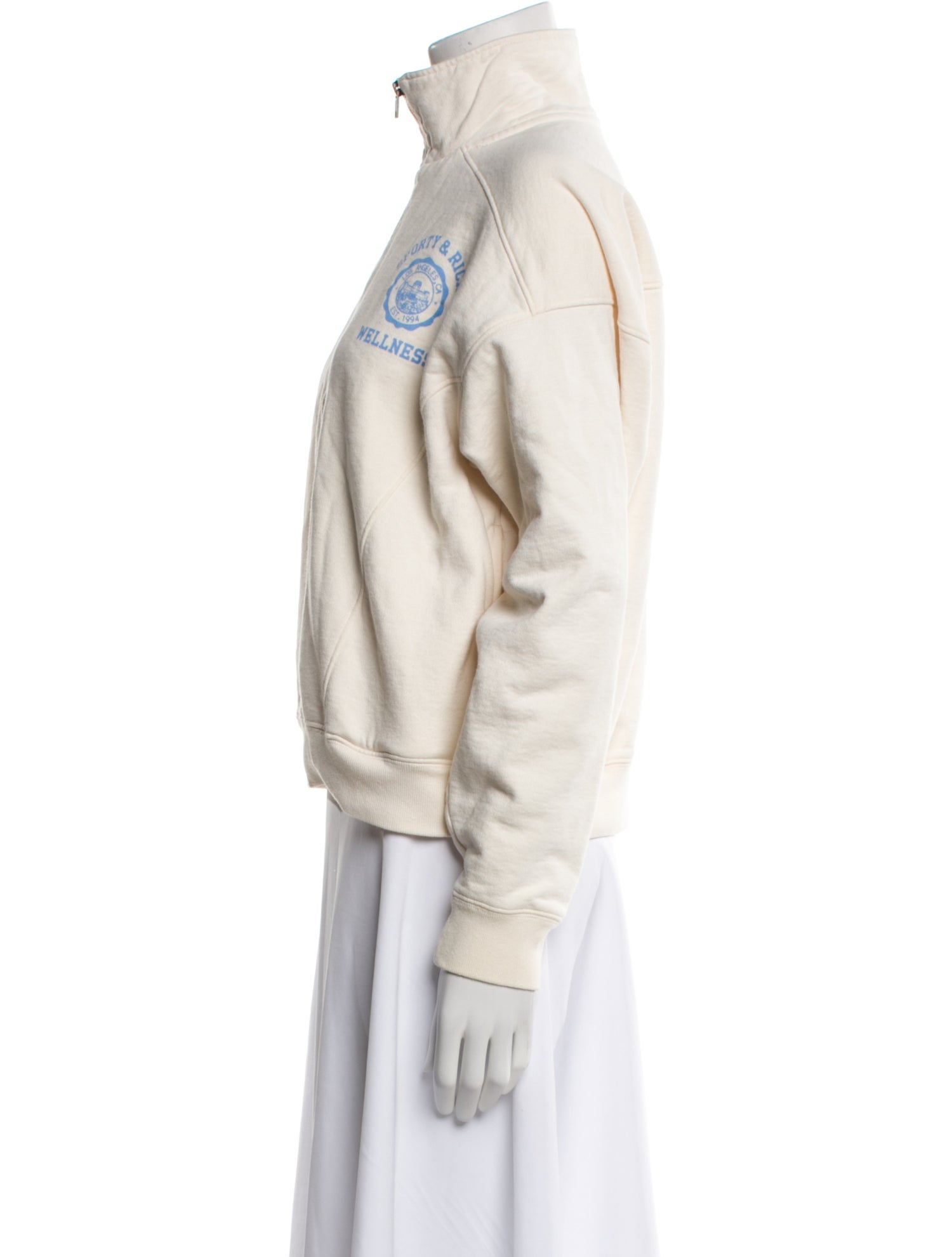 Sporty & Rich Mock Neck Long Sleeve Sweatshirt