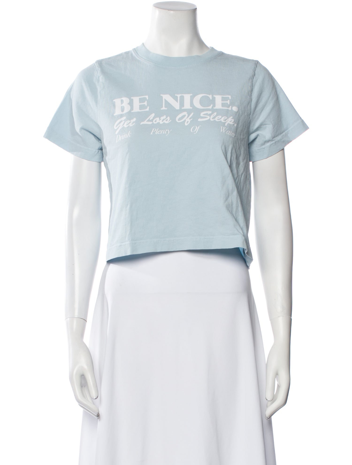 Sporty & Rich Graphic Print Crew Neck Crop Top