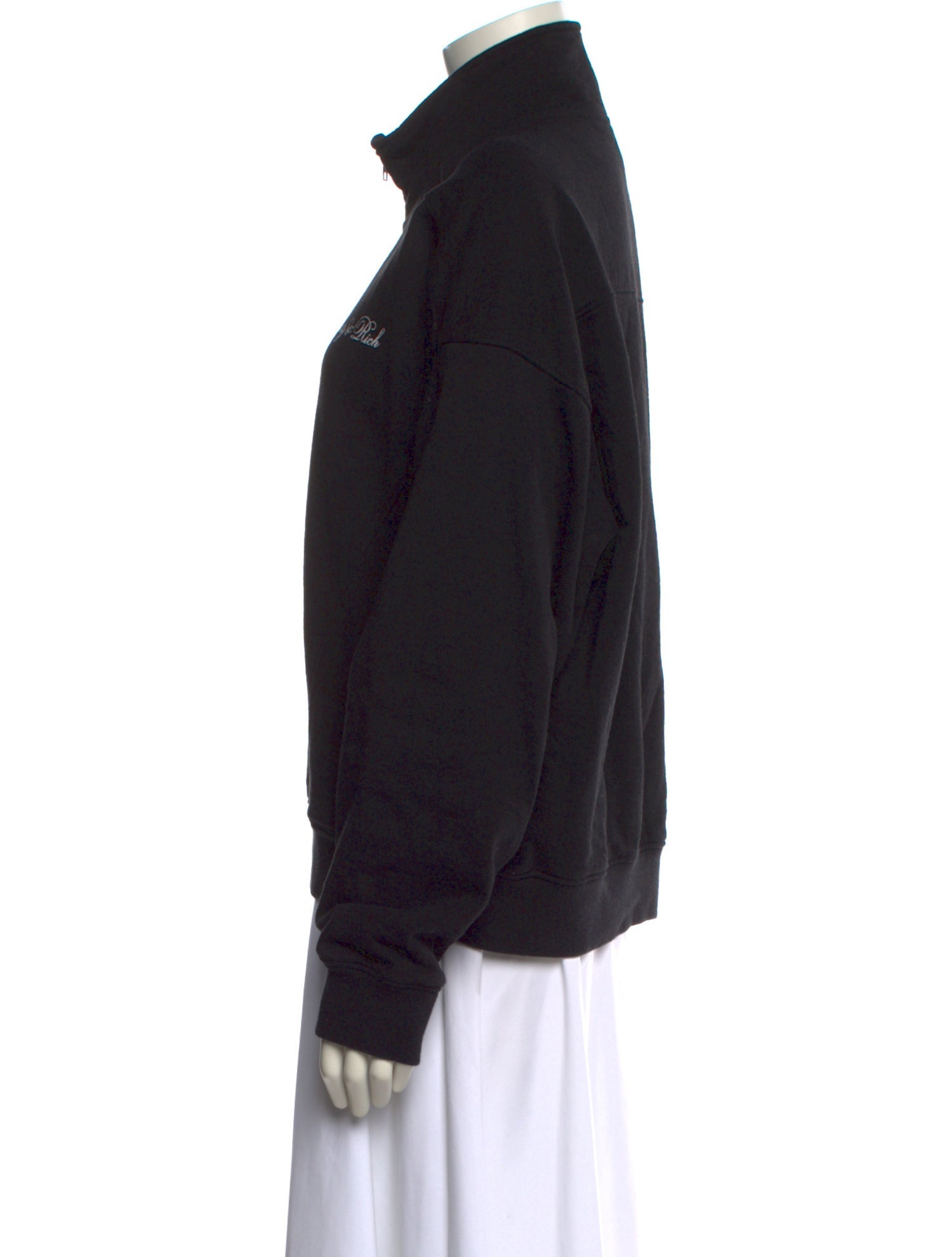 Sporty & Rich Graphic Print Mock Neck Sweatshirt