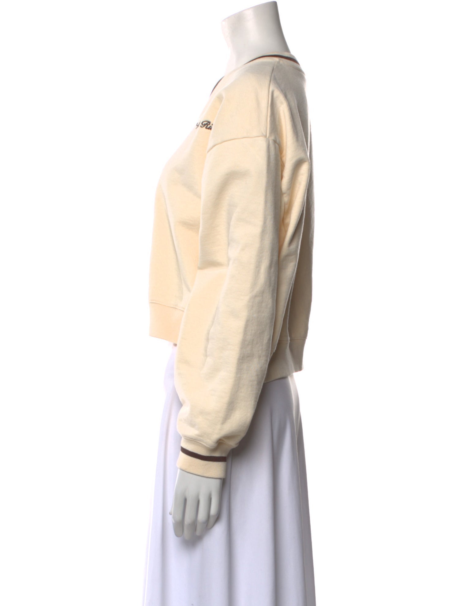 Sporty & Rich V-Neck Long Sleeve Sweatshirt