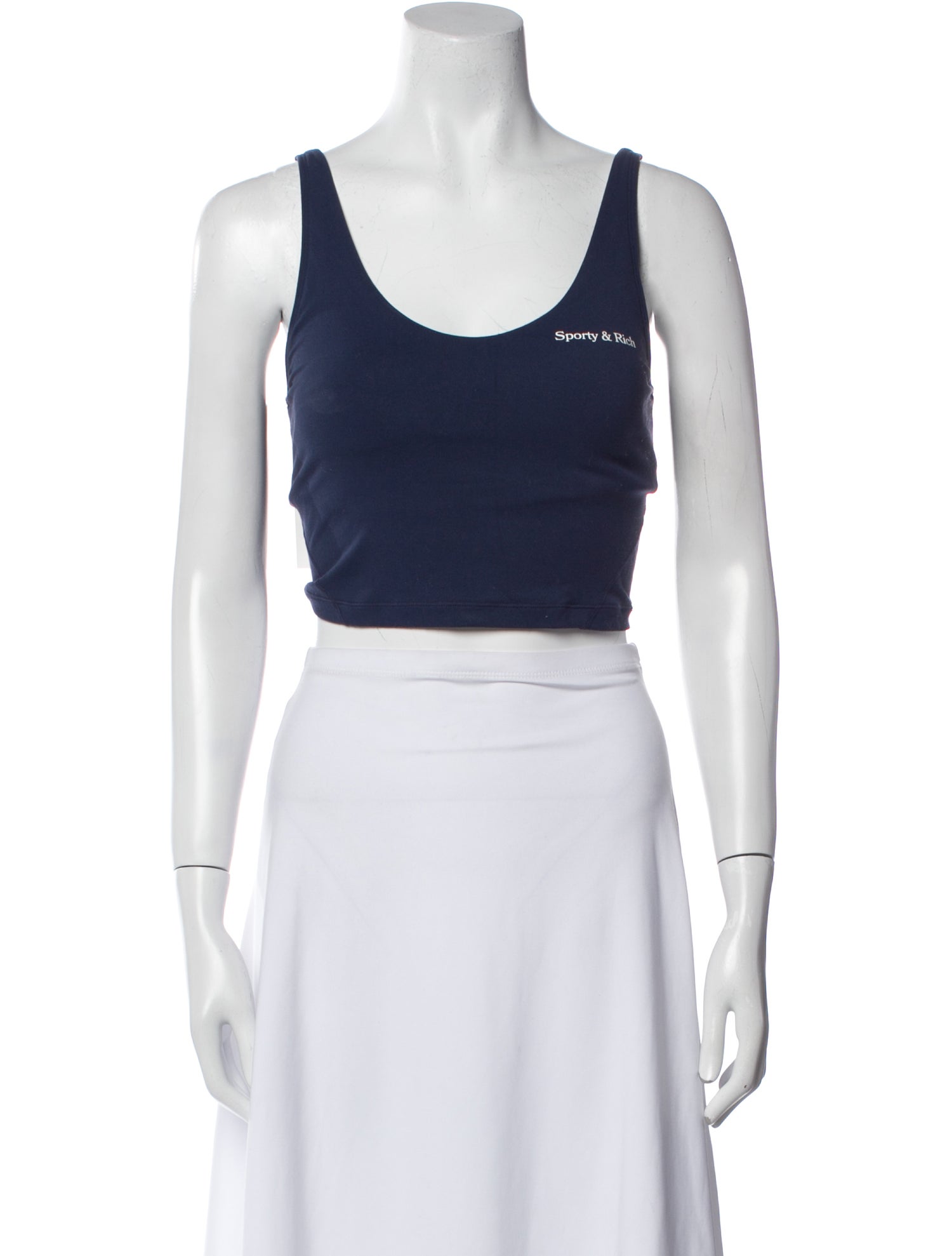 Sporty & Rich Scoop Neck Sleeveless Crop Top