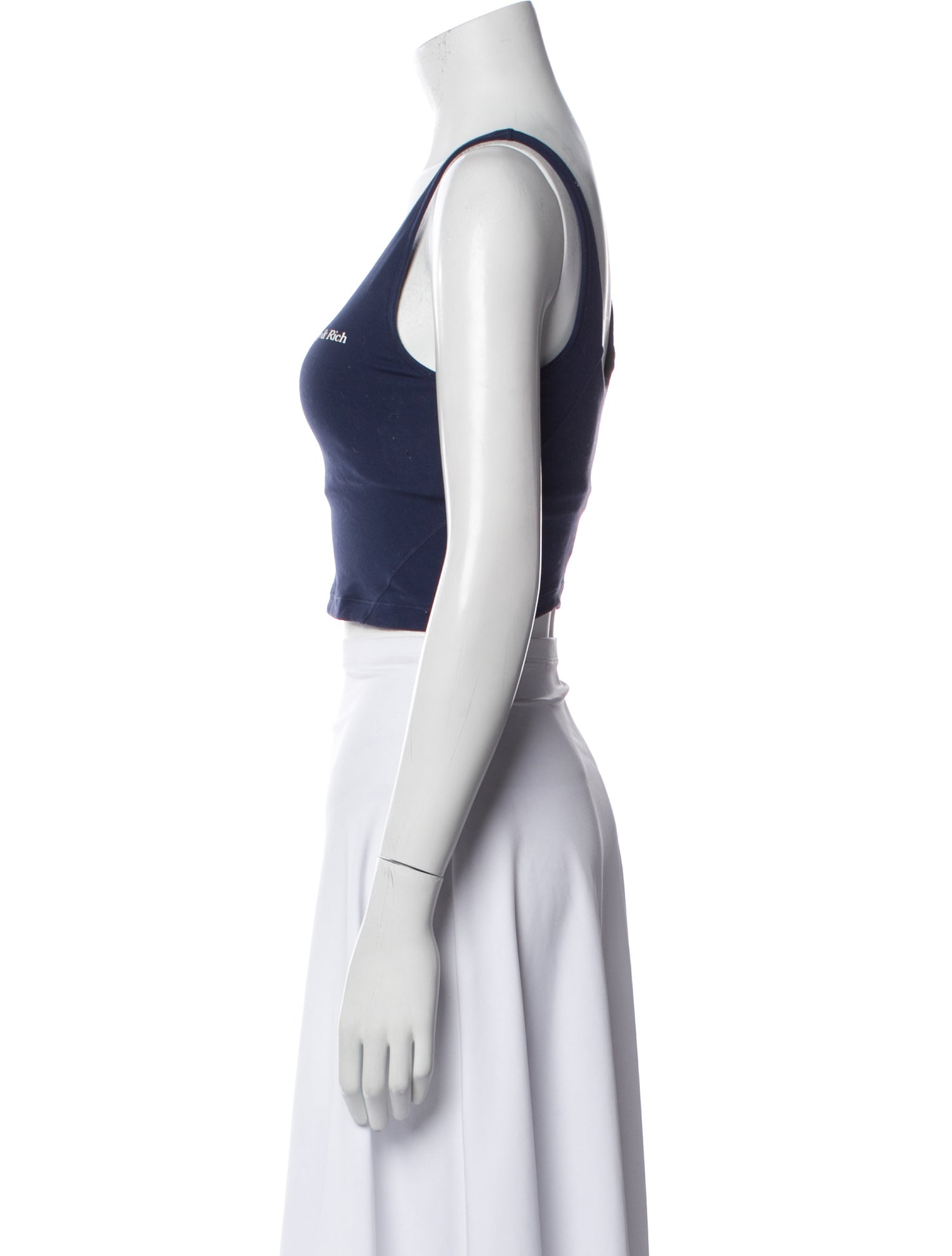 Sporty & Rich Scoop Neck Sleeveless Crop Top