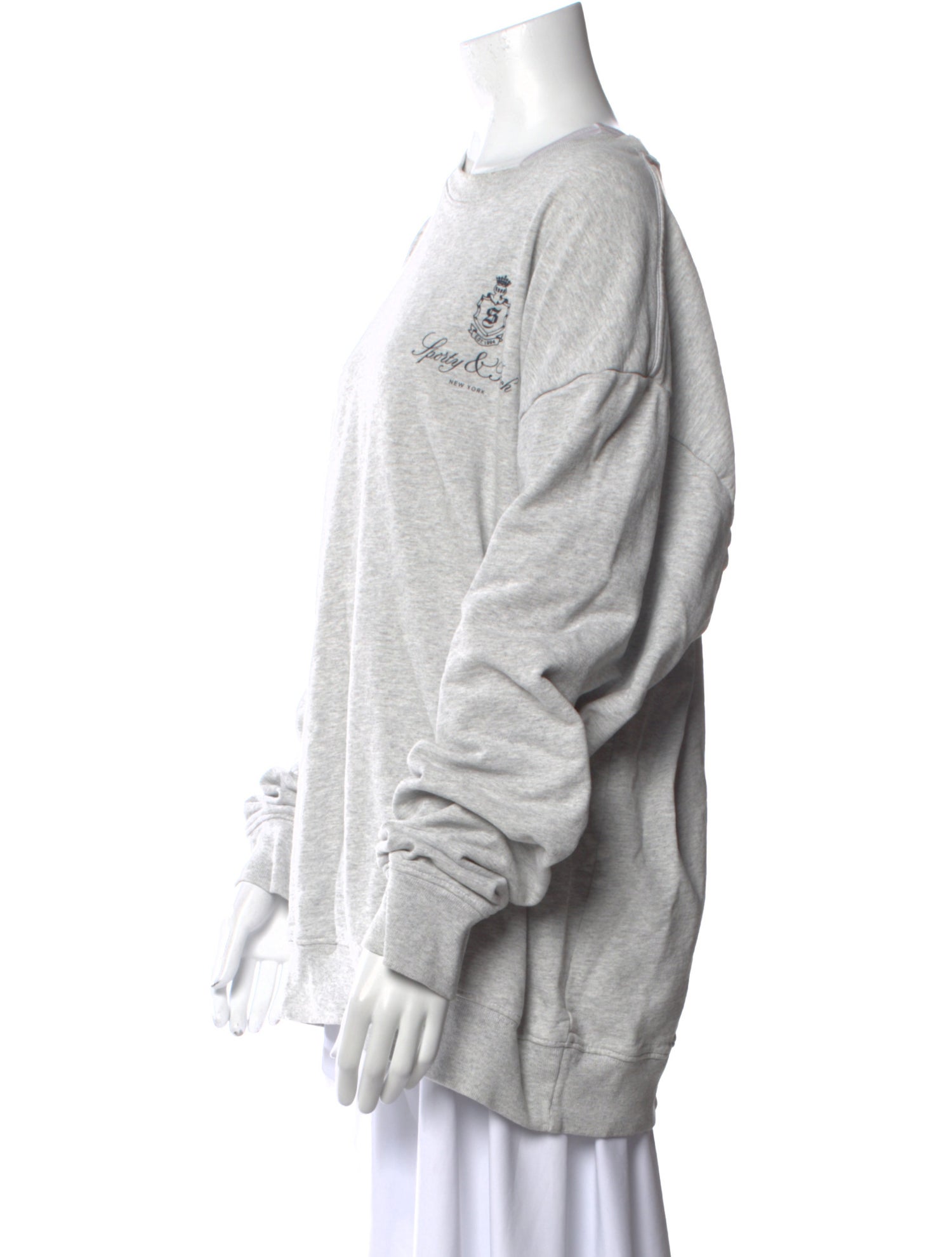 Sporty & Rich Bateau Neckline Long Sleeve Sweatshirt