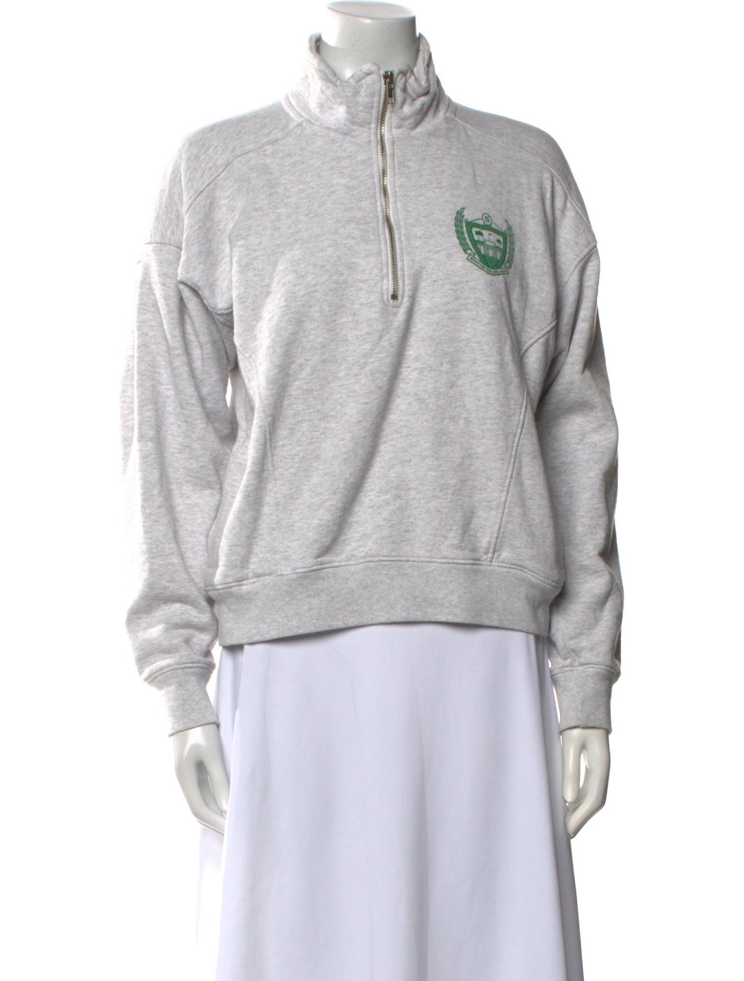 Sporty & Rich Mock Neck Long Sleeve Sweatshirt