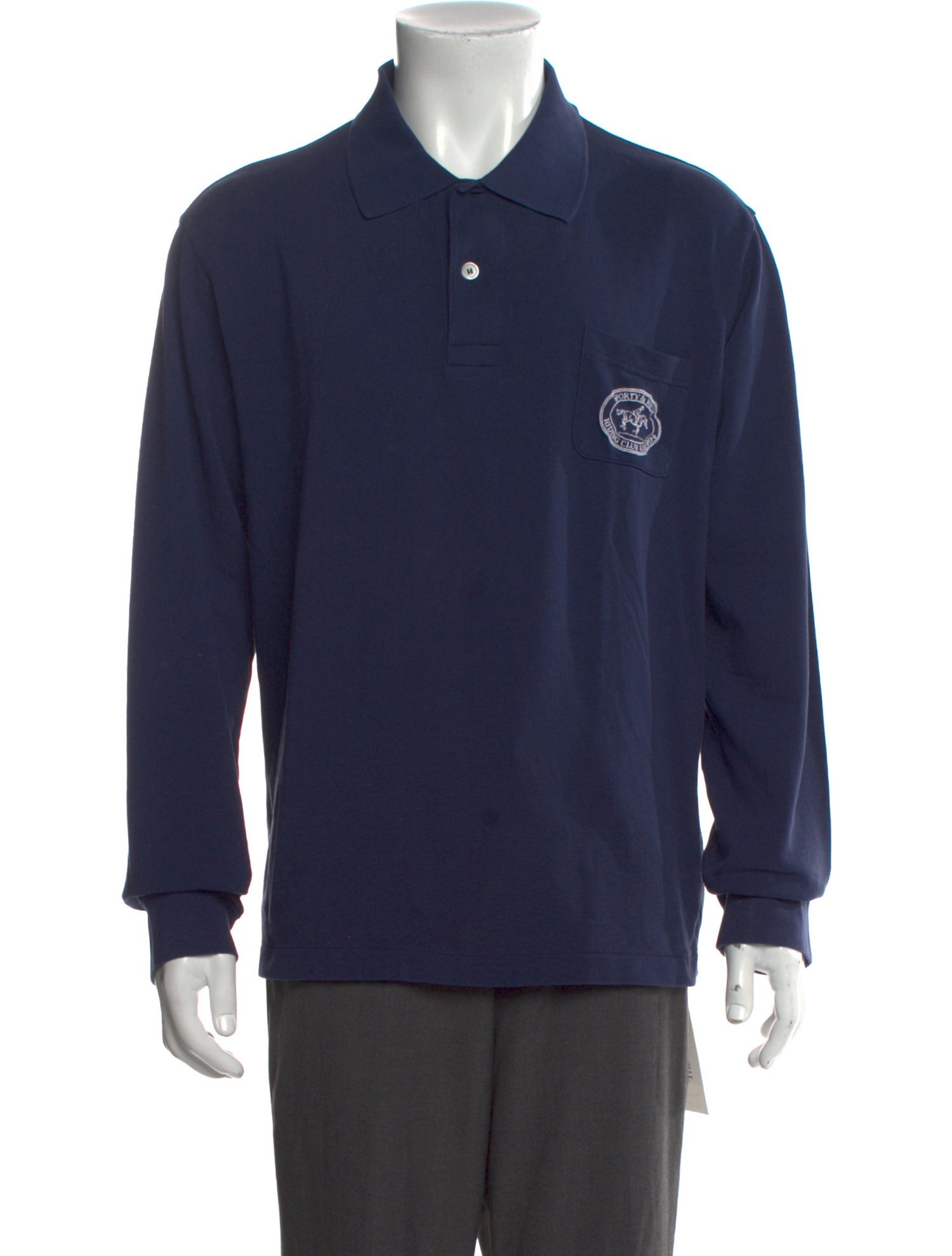 Sporty & Rich Collar Long Sleeve Polo Shirt