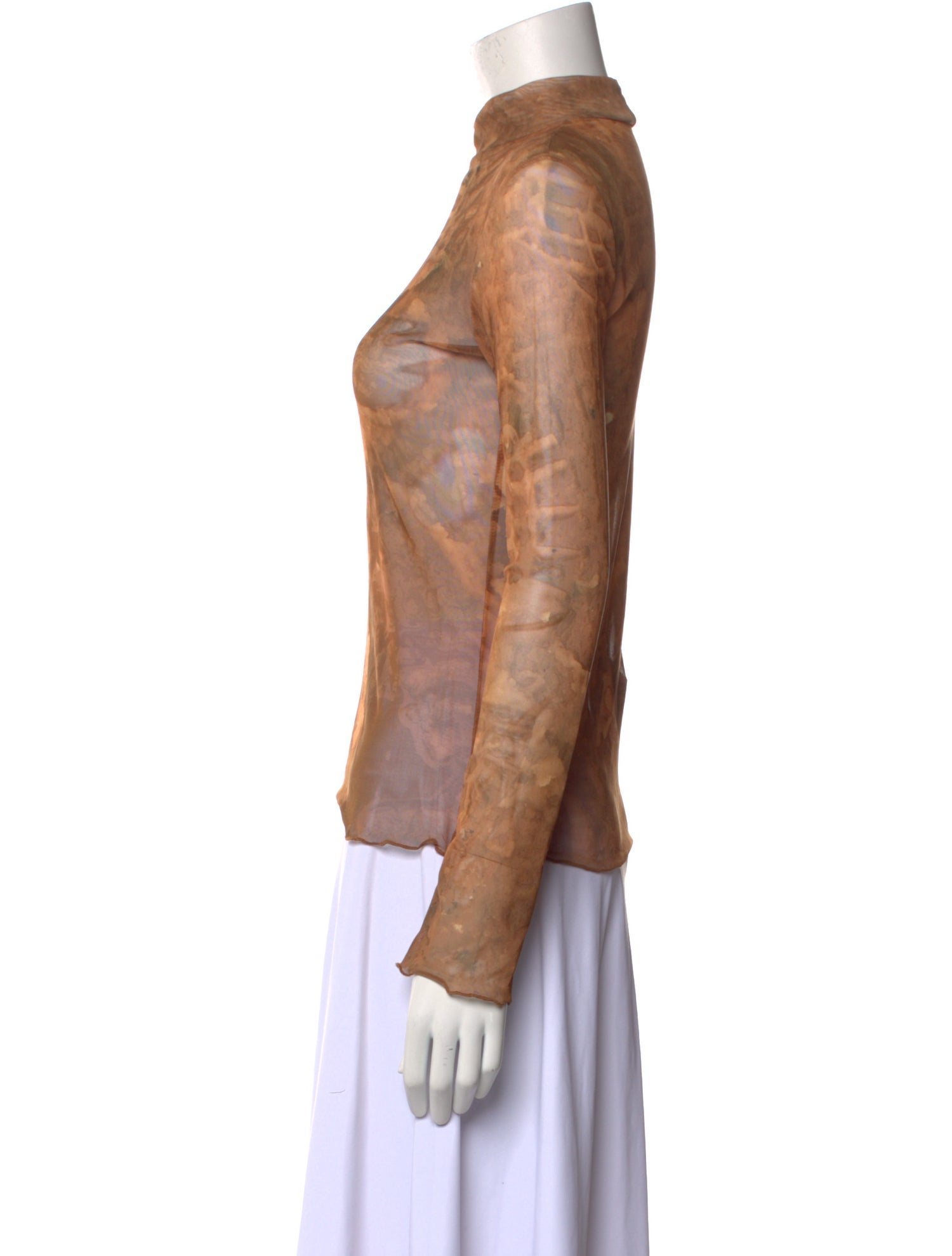 Serapis Tie-Dye Print Mock Neck Top