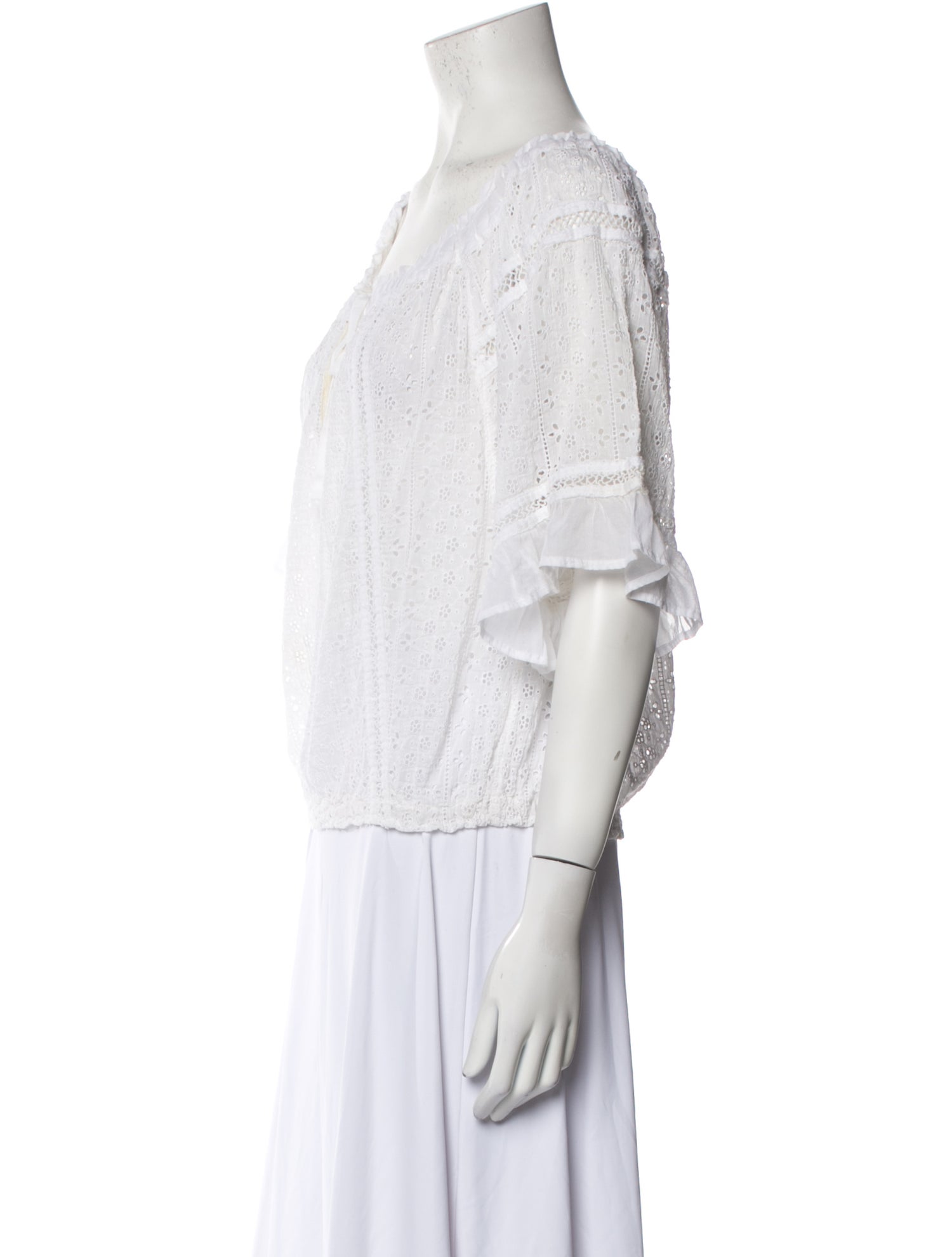 Sunday Saint-Tropez Eyelet Scoop Neck Blouse