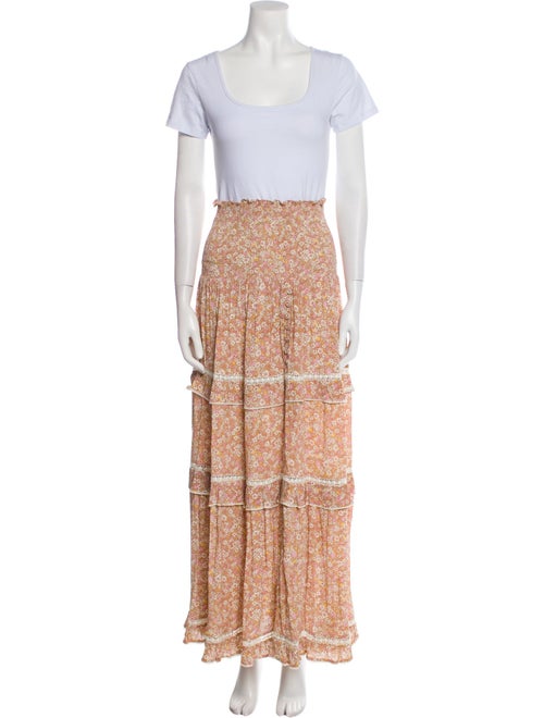 Sunday Saint-Tropez Floral Print Tassel Accents Skirt Set