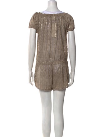 Sunday Saint-Tropez Lace Pattern Scoop Neck Romper