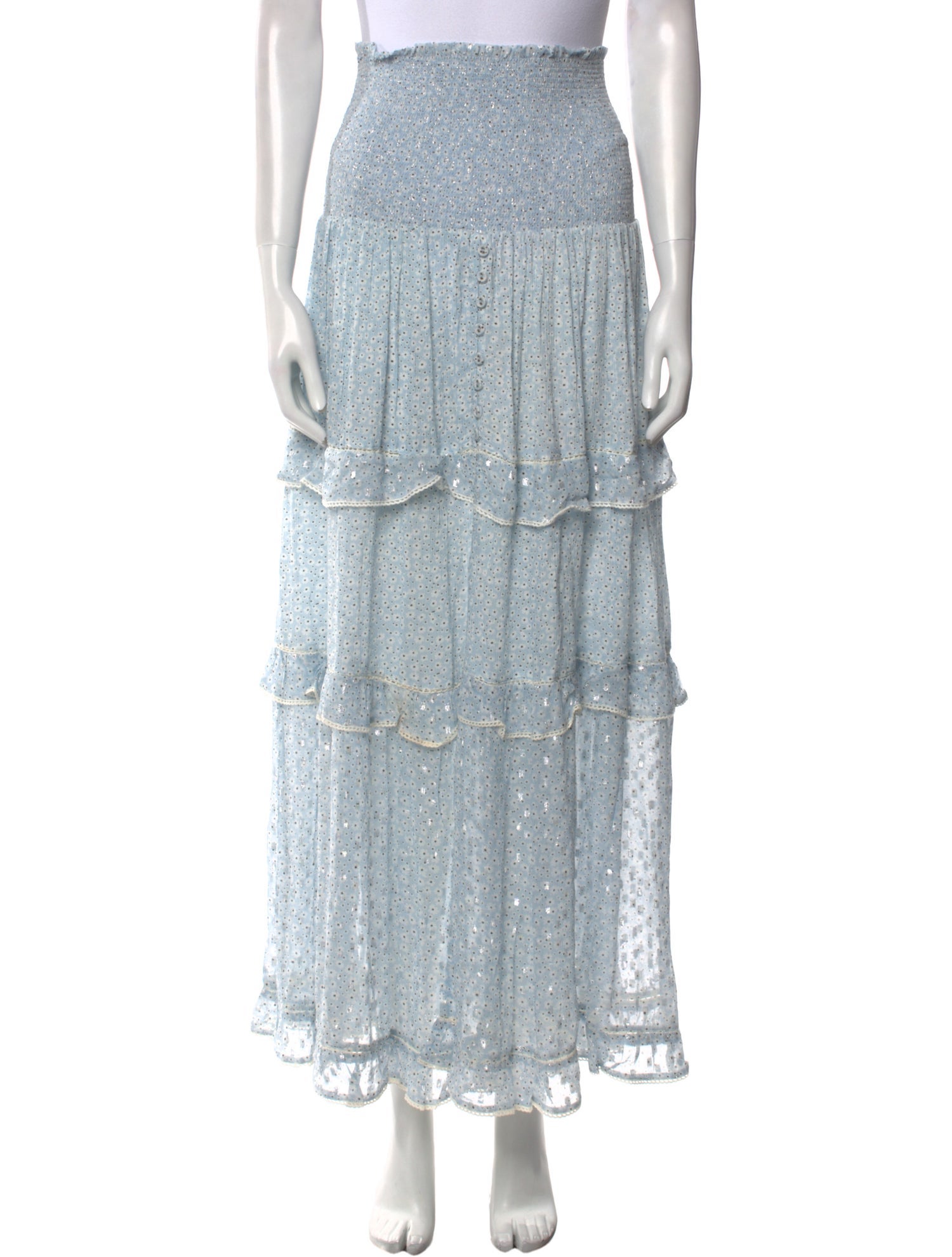 Sunday Saint-Tropez Floral Print Long Skirt w/ Tags