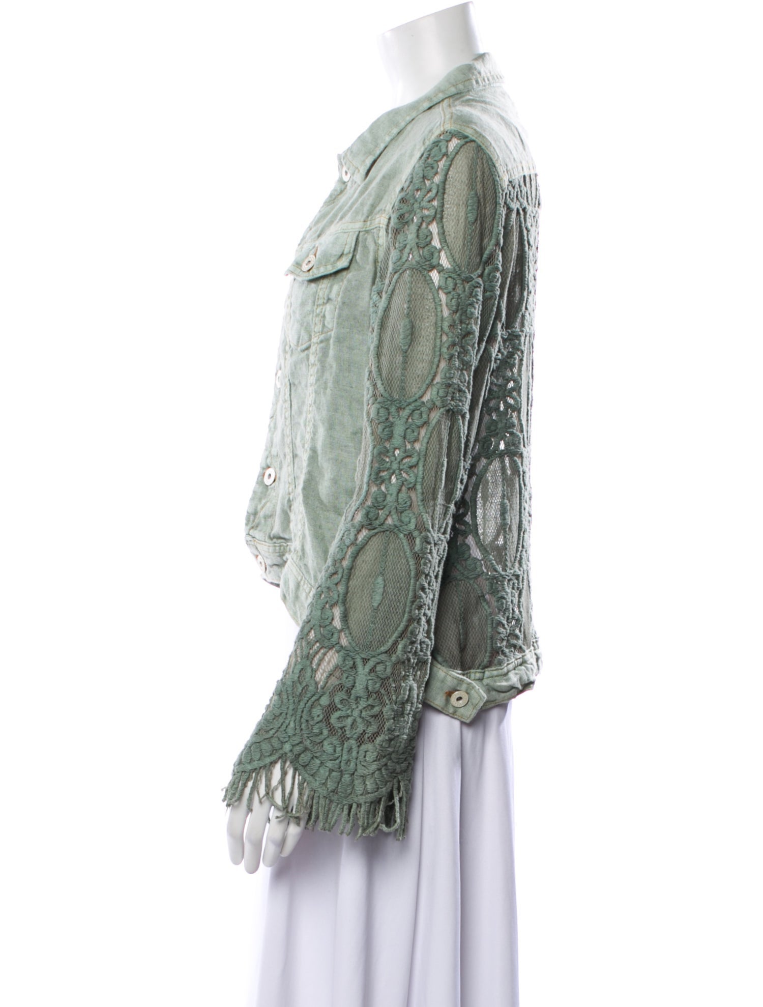 Sunday Saint-Tropez Linen Printed Denim Jacket