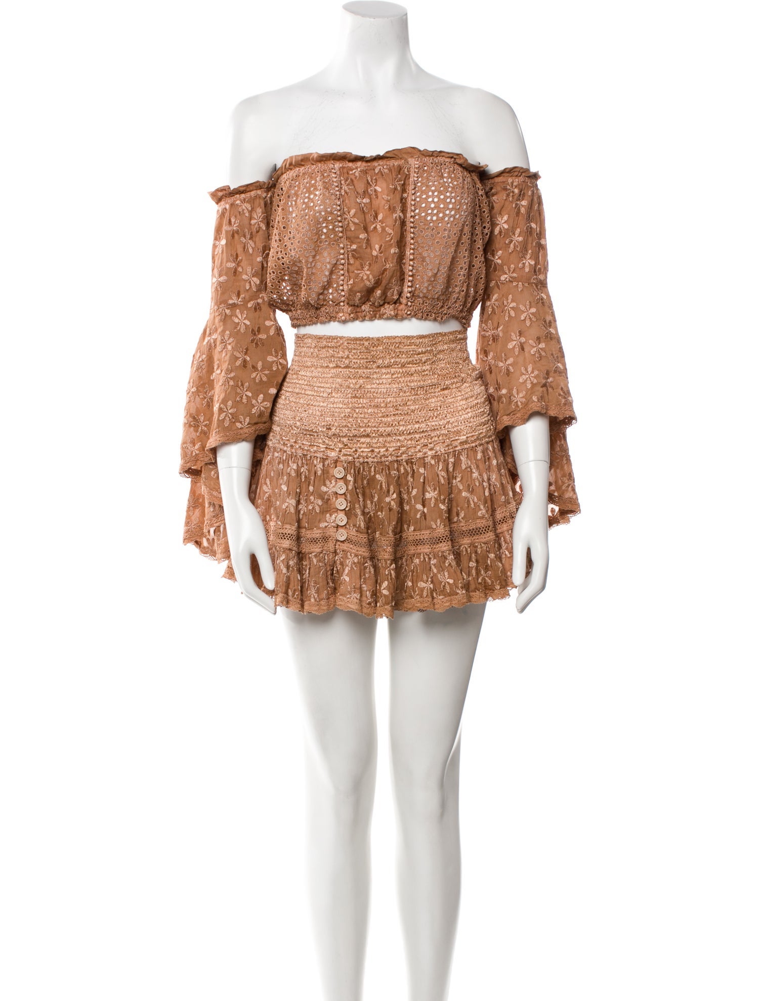 Sunday Saint-Tropez Floral Print Embroidered Accent Skirt Set