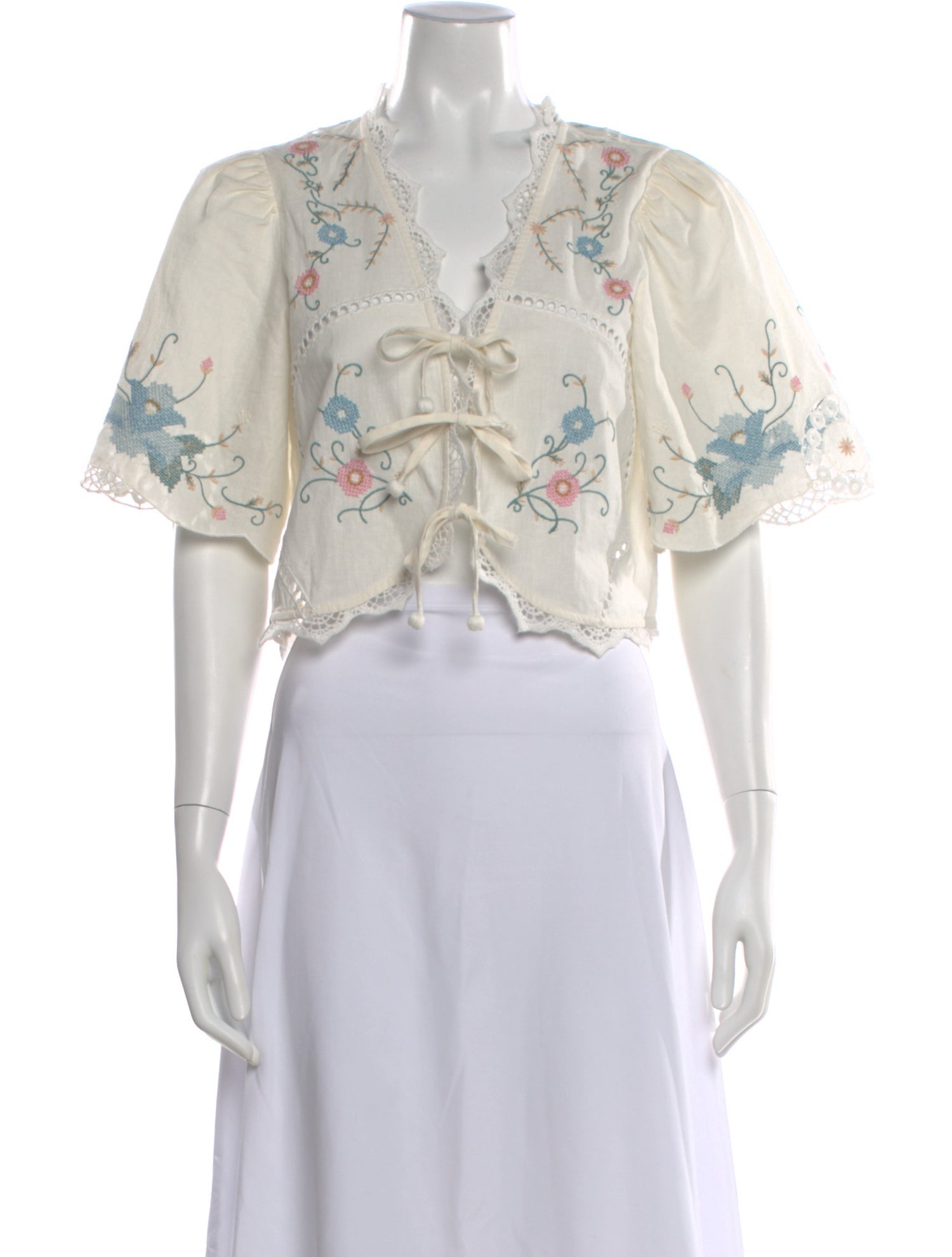 Sea New York Floral Print V-Neck Blouse