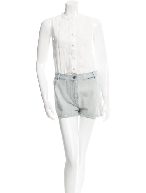 Sea Denim & Lace Romper Blue