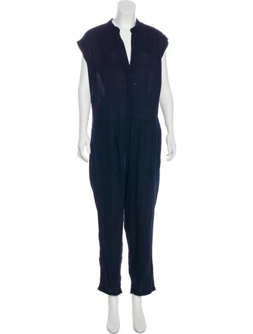 Sea Short Sleeve Straight-Leg Jumpsuit Navy