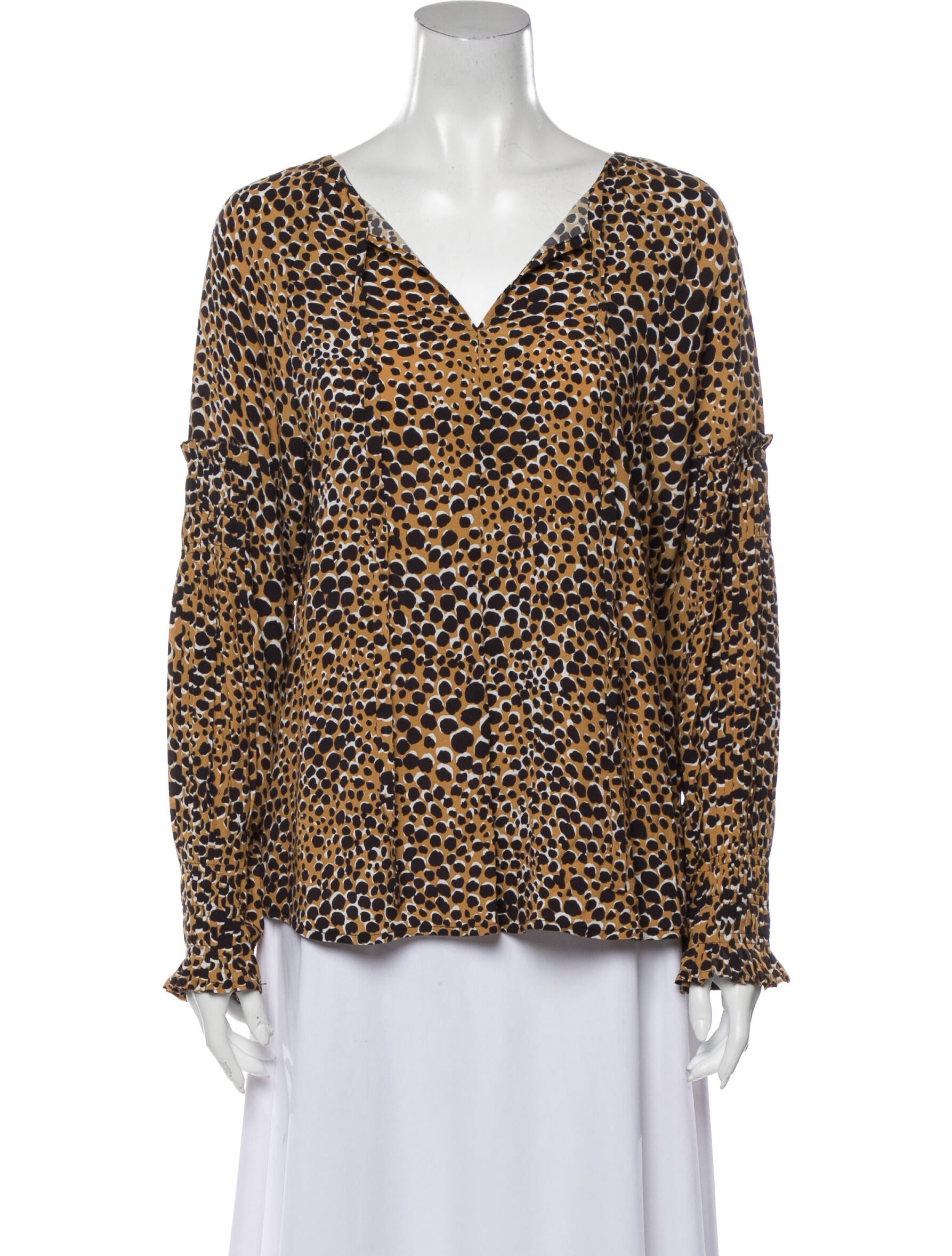 Sea New York Animal Print V-Neck Blouse
