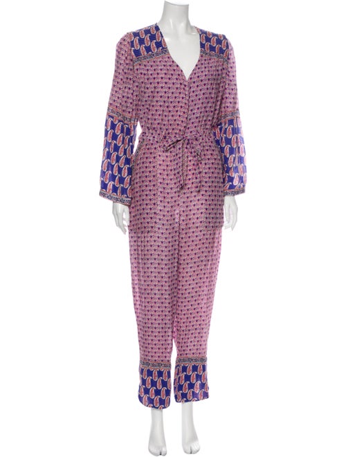 Sea New York Paisley Print V-Neck Jumpsuit Purple