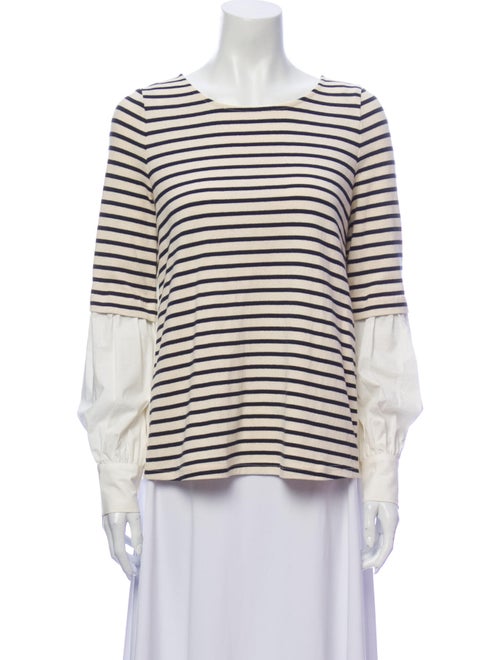 Sea New York Striped Crew Neck T-Shirt White