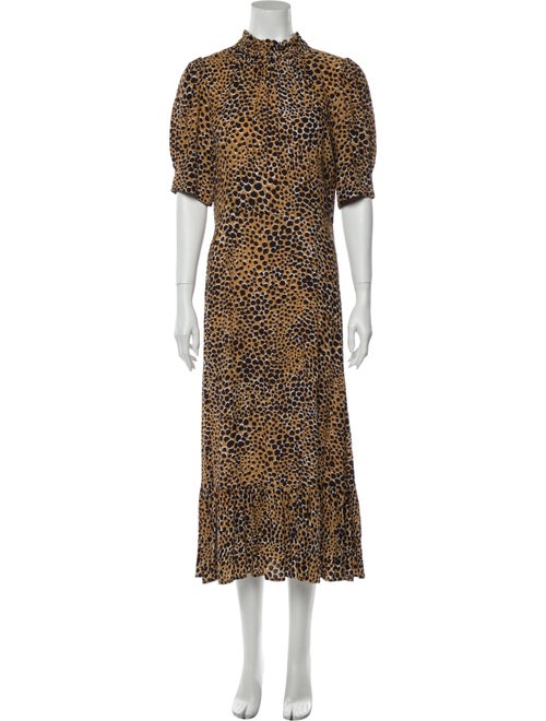 Sea New York Animal Print Long Dress Yellow