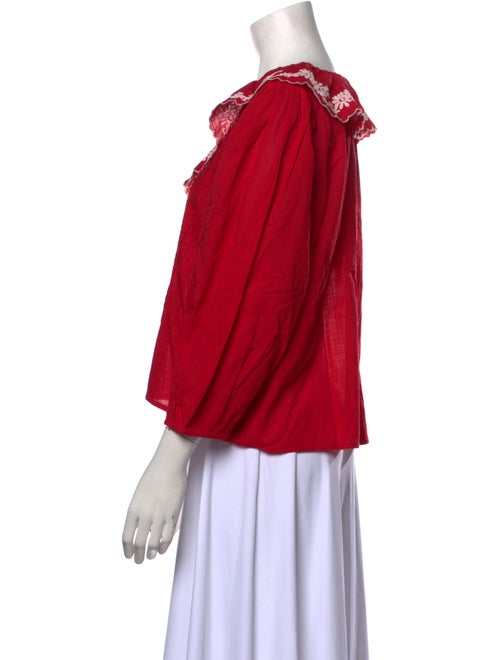 Sea New York V-Neck Three-Quarter Sleeve Crop Top