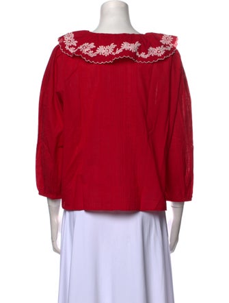 Sea New York V-Neck Three-Quarter Sleeve Crop Top