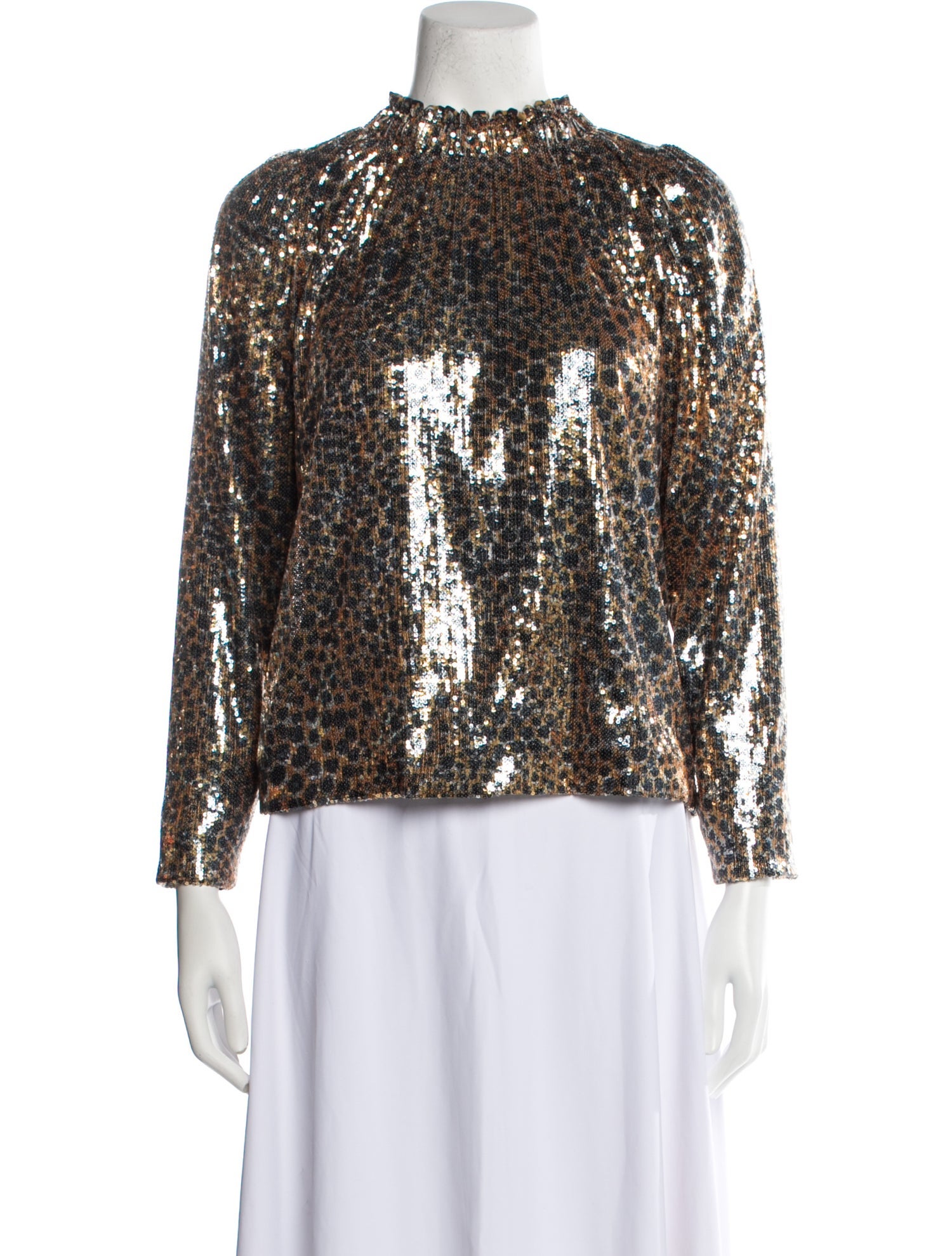 Sea New York Printed Mock Neck Blouse