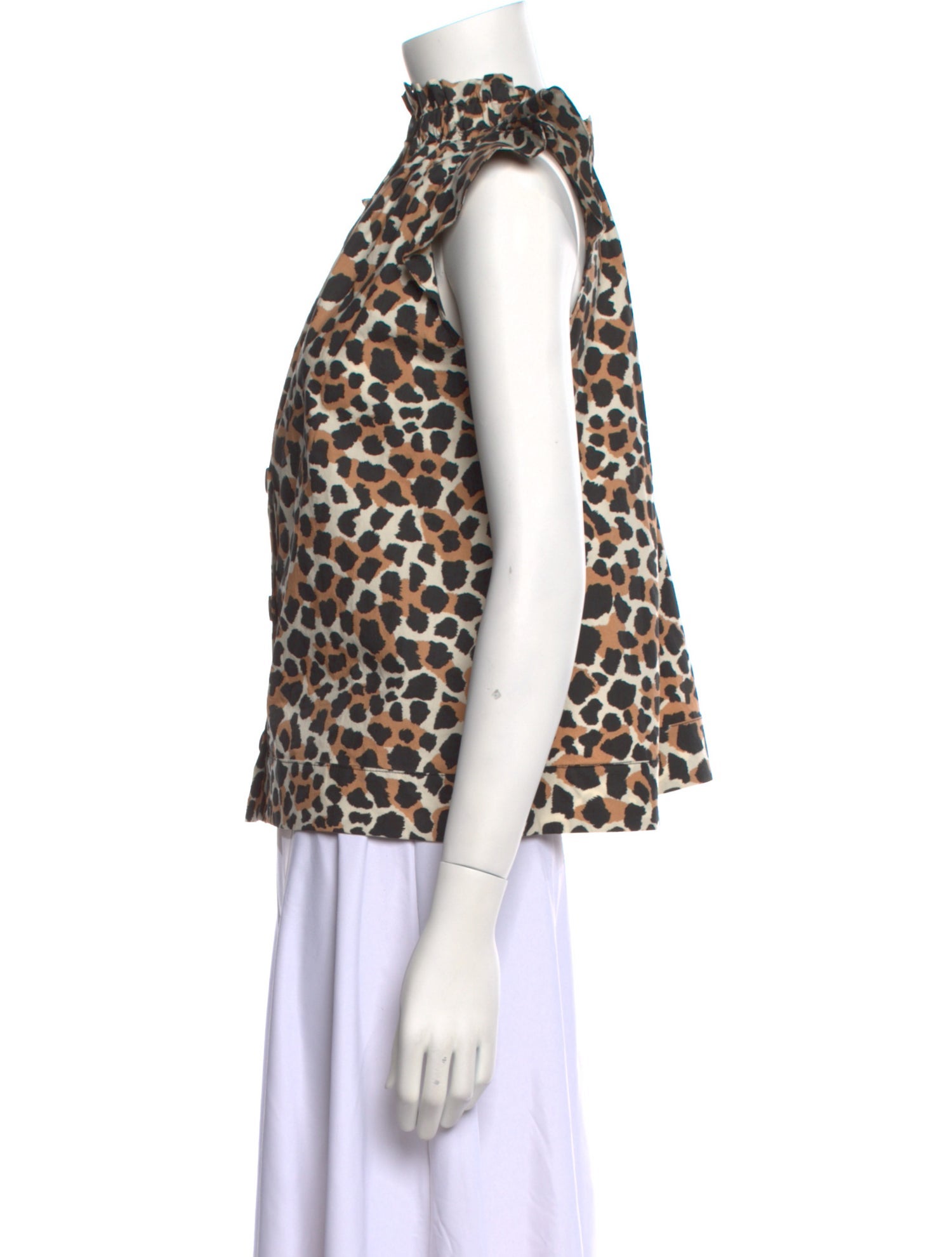 Sea New York Animal Print Mock Neck Blouse