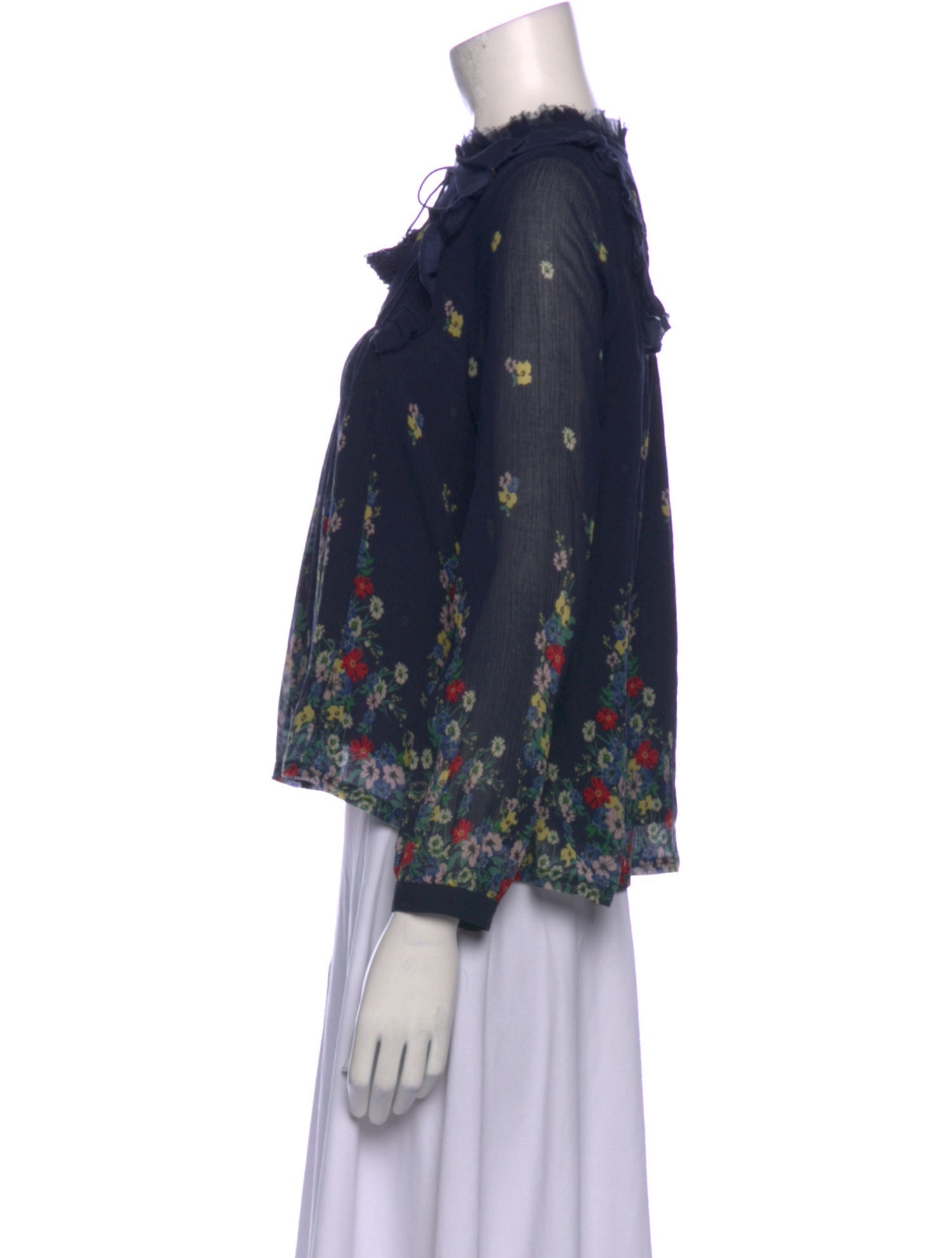 Sea New York Floral Print Mock Neck Blouse