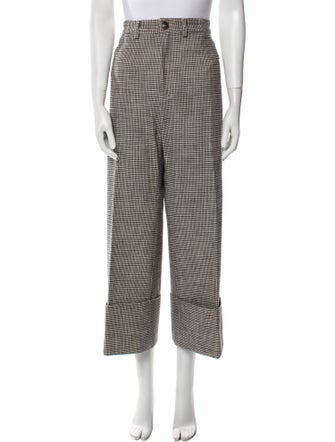 Sea New York Houndstooth Print Wide Leg Pants