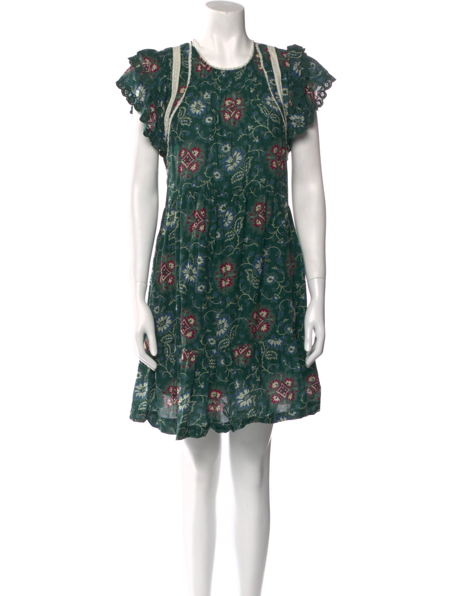 Sea New York Floral Print Mini Dress - Green Dresses, Clothing - WSSEA85320  | The RealReal
