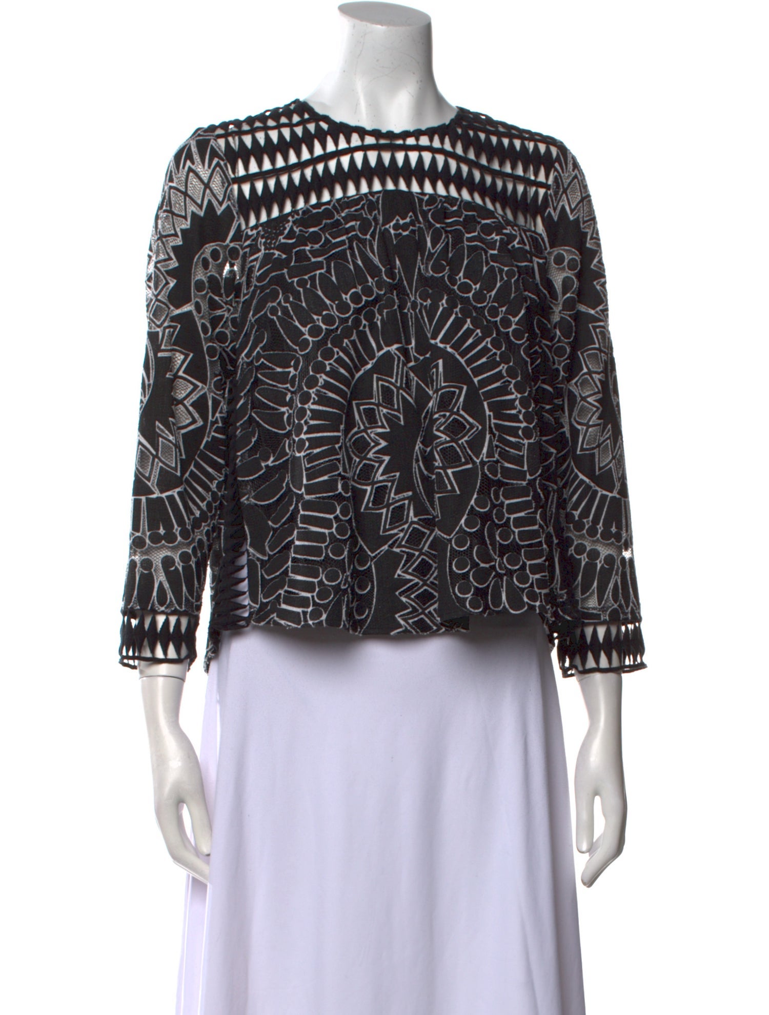 Sea New York Printed Crew Neck Crop Top