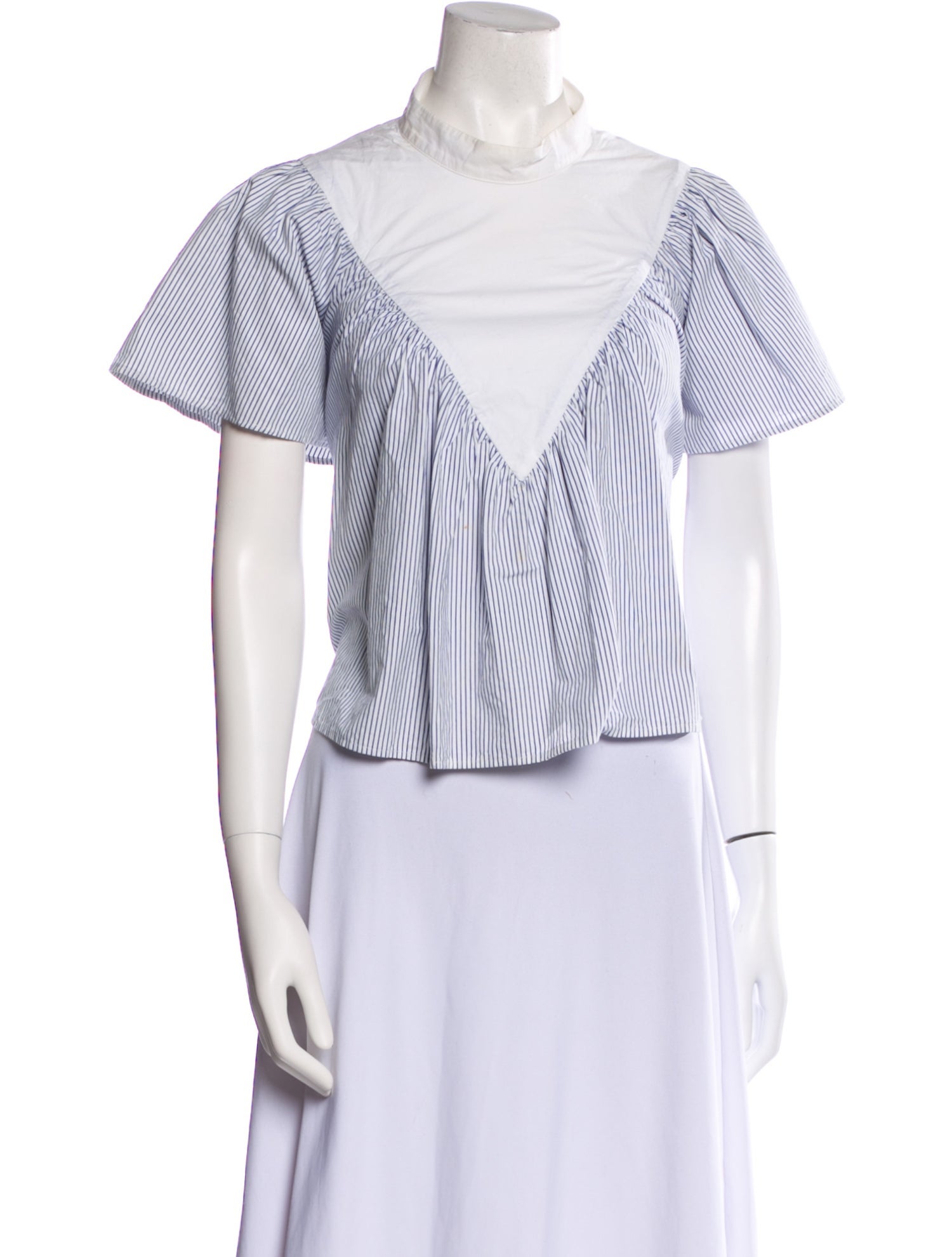 Sea New York Striped Mock Neck Crop Top