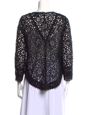 Sea New York Lace Pattern Crew Neck Blouse