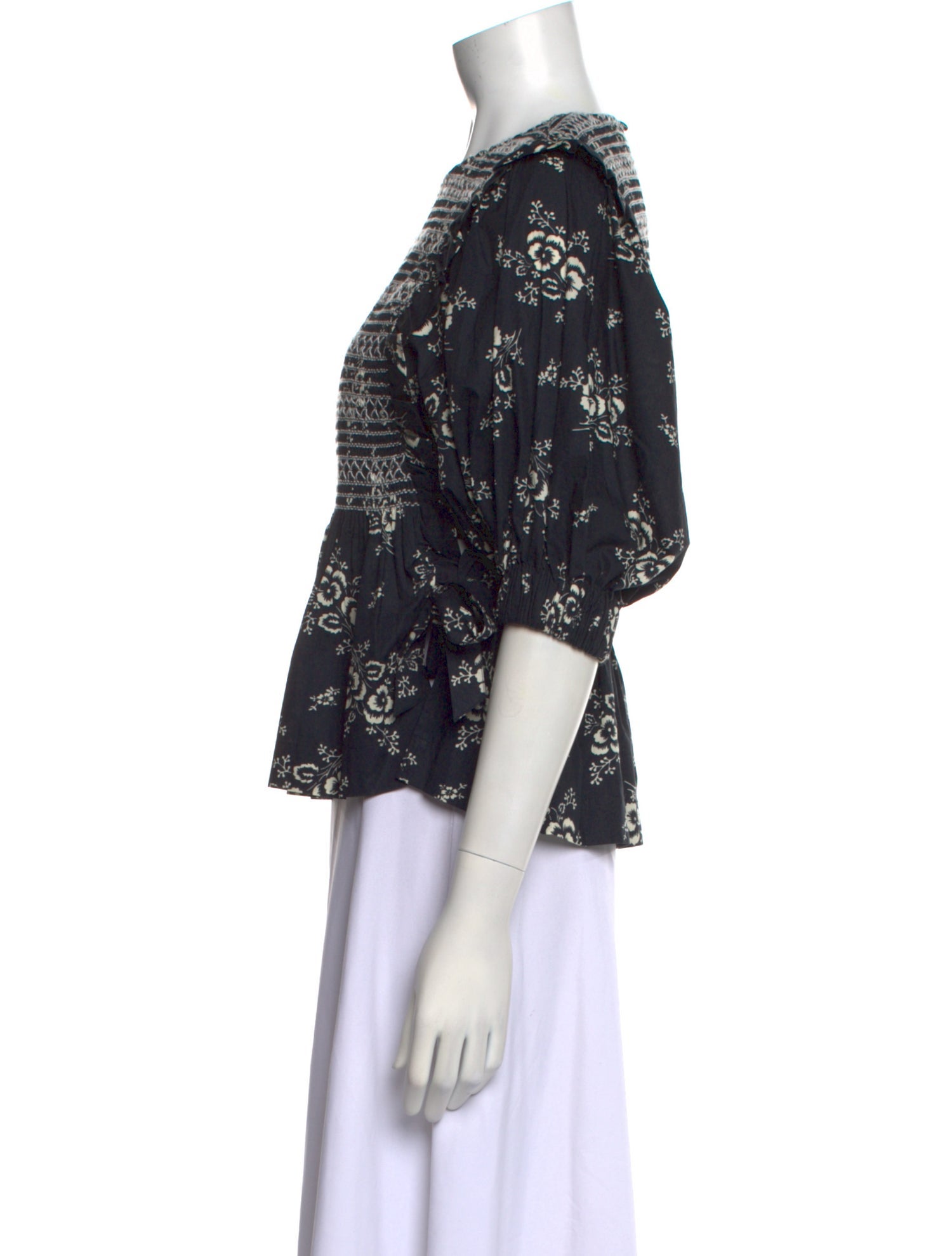 Sea New York Alessia floral print smocked top