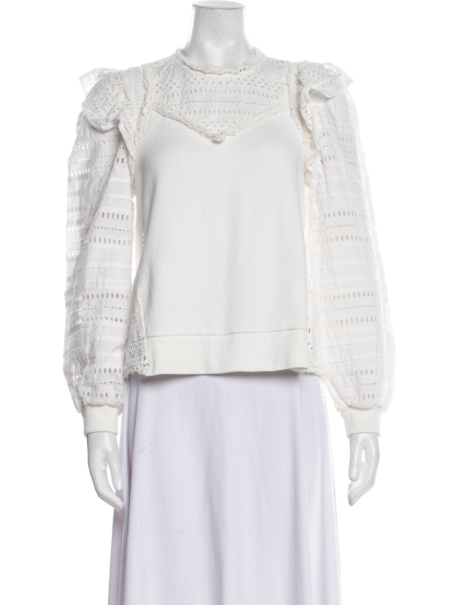 Sea New York Crew Neck Long Sleeve Crop Top