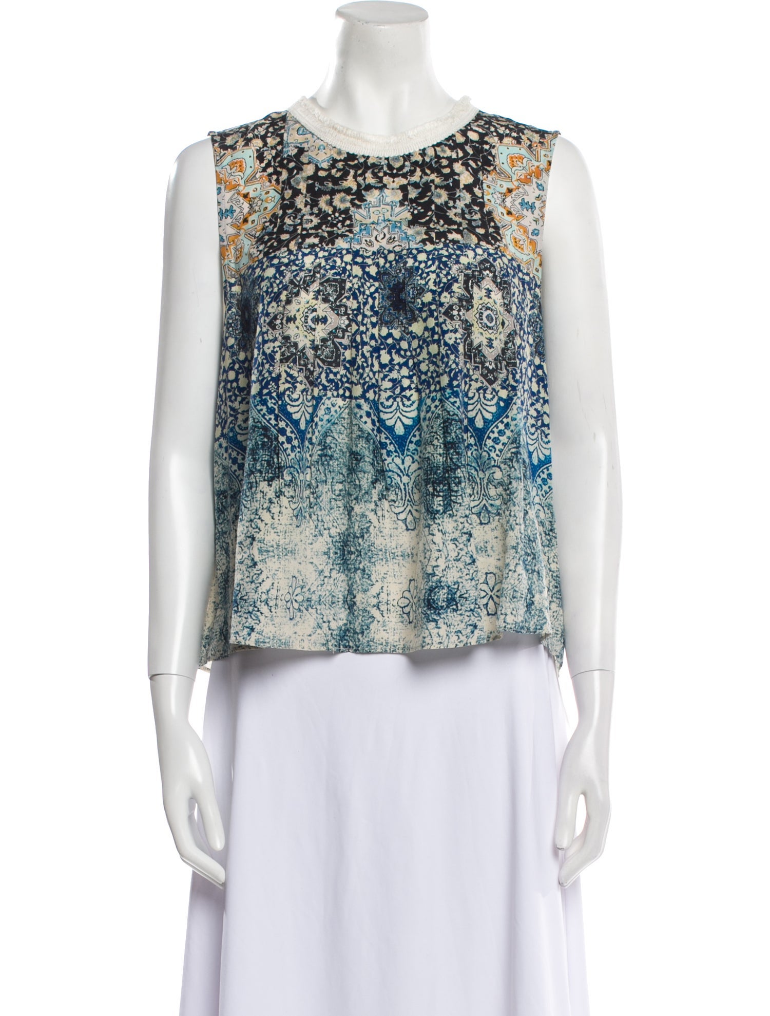 Sea New York Silk Floral Print Top