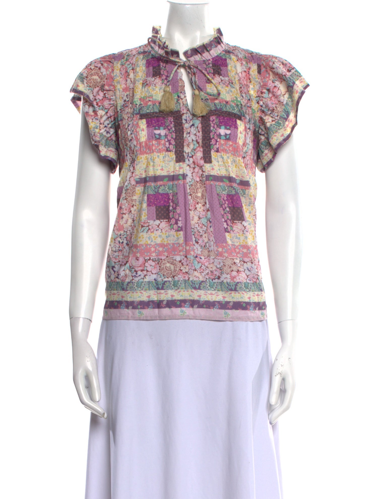 Sea New York Paisley Print Mock Neck Top