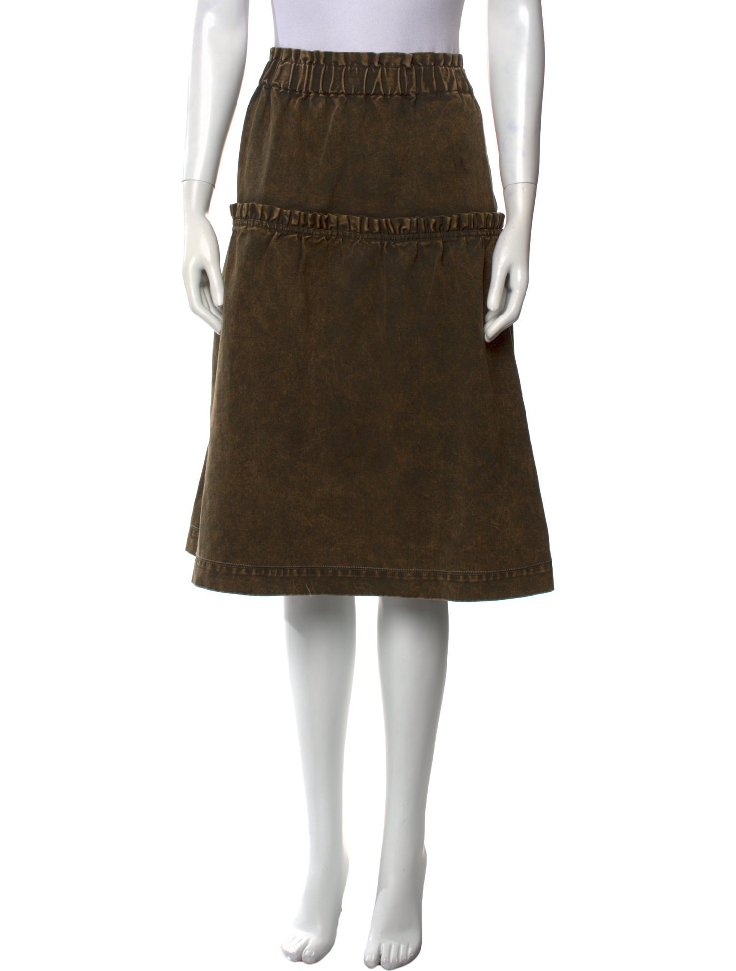 Khaite Pleated Accents Midi Length Skirt - Blue Skirts