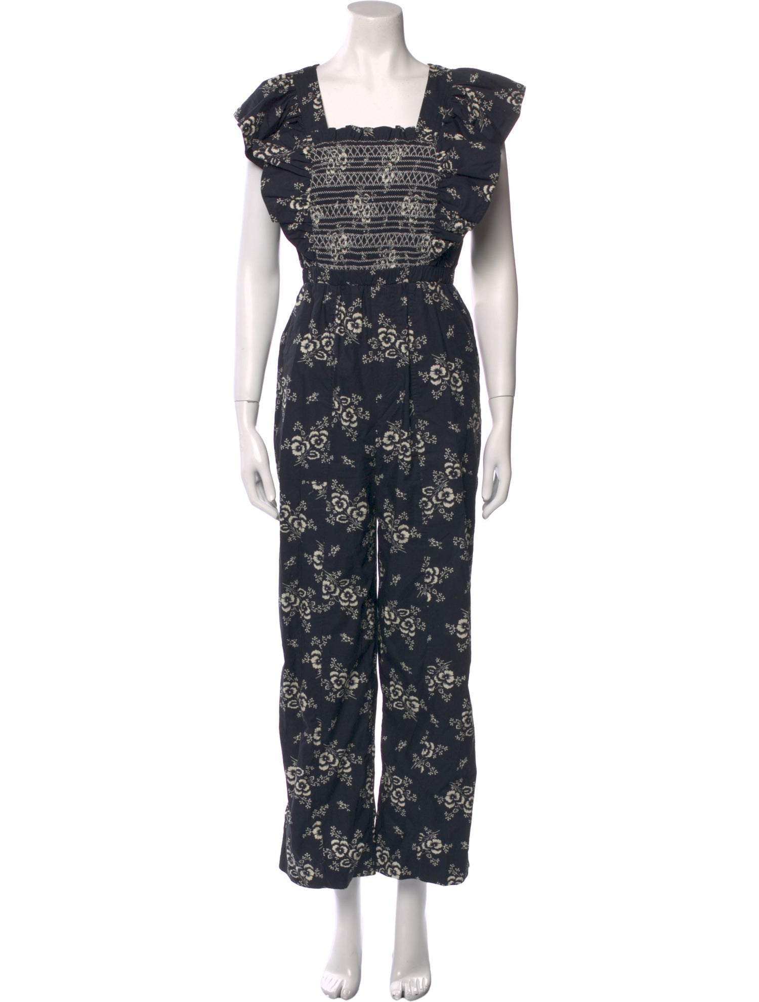Sea New York Floral Print Square Neckline Jumpsuit