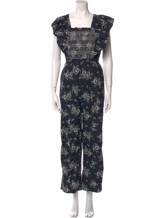 Sea New York Floral Print Square Neckline Jumpsuit