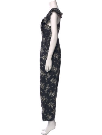 Sea New York Floral Print Square Neckline Jumpsuit