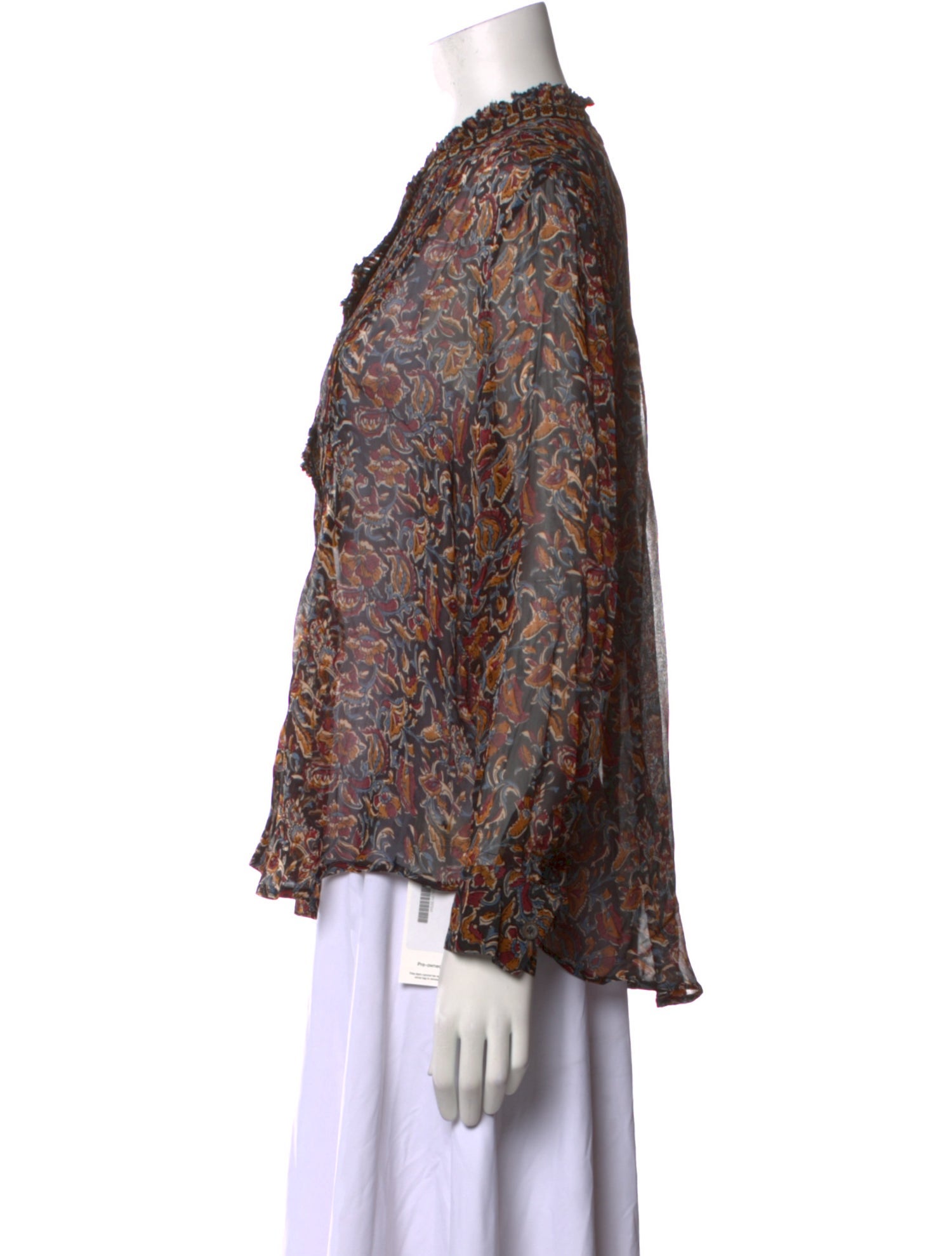 Sea New York Paisley Print Mock Neck Blouse