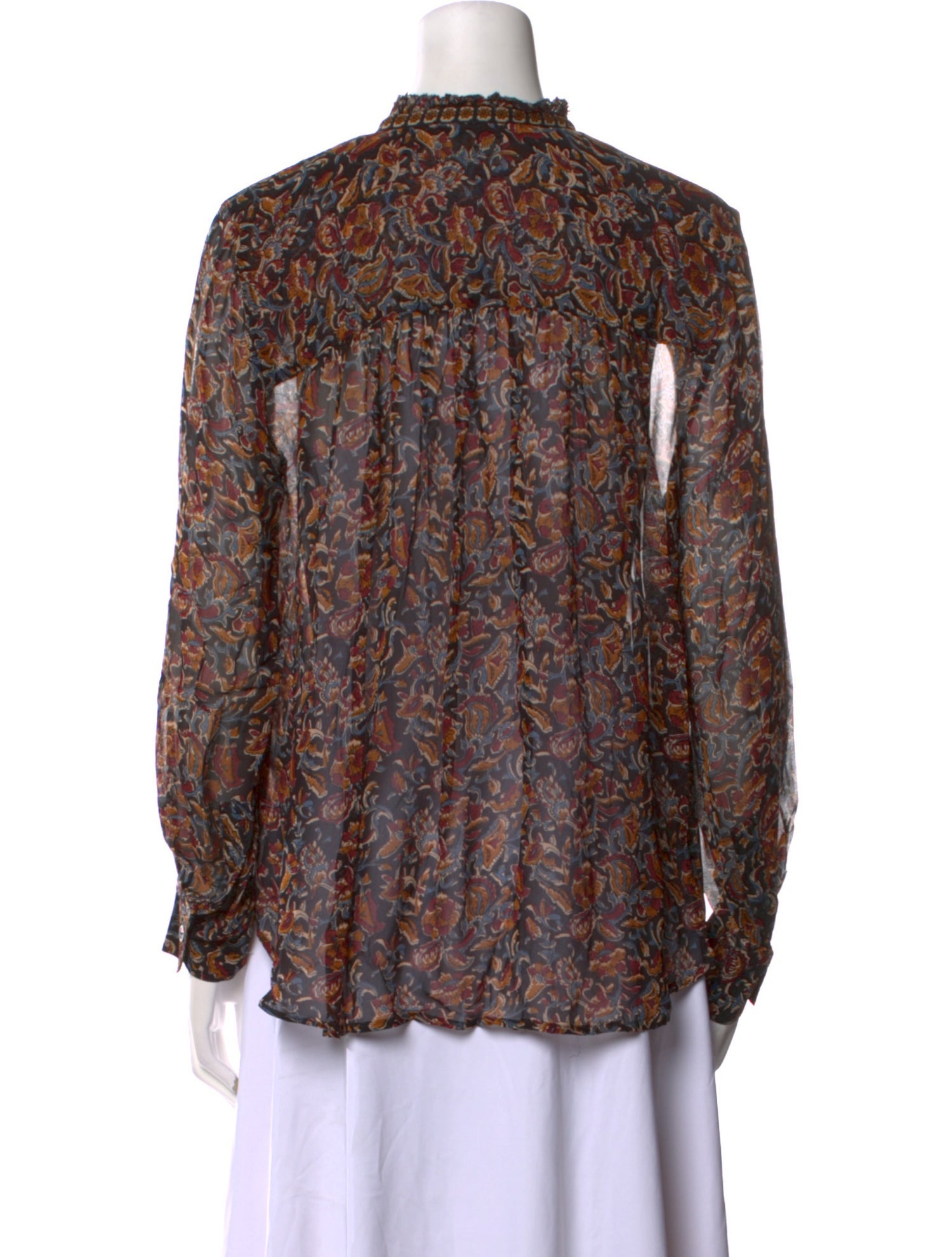 Sea New York Paisley Print Mock Neck Blouse