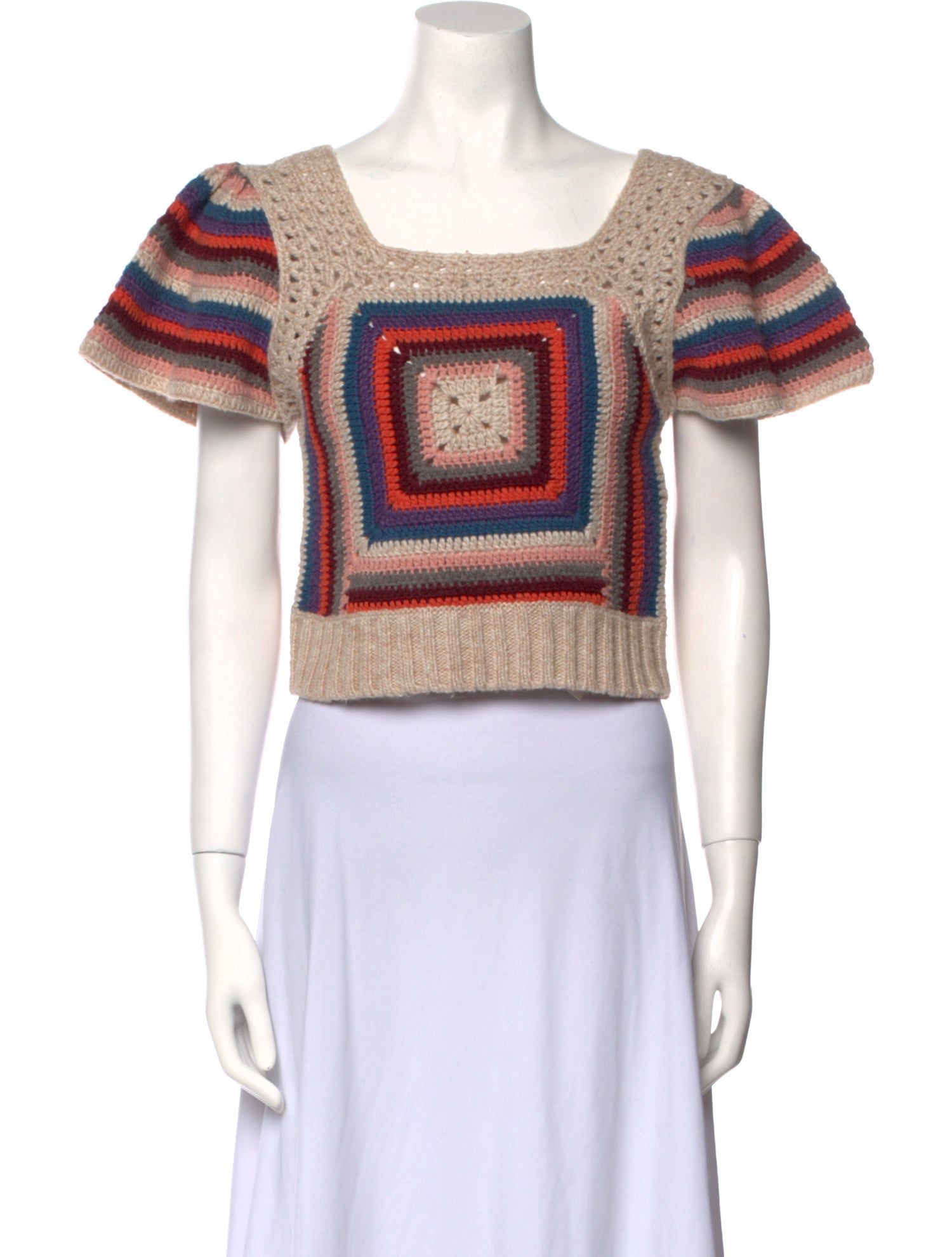 Sea New York Striped Square Neckline Sweater