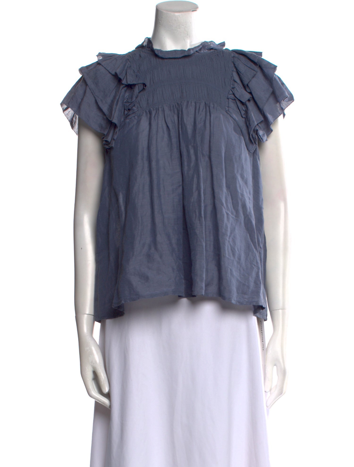 Sea New York Linen Mock Neck Blouse