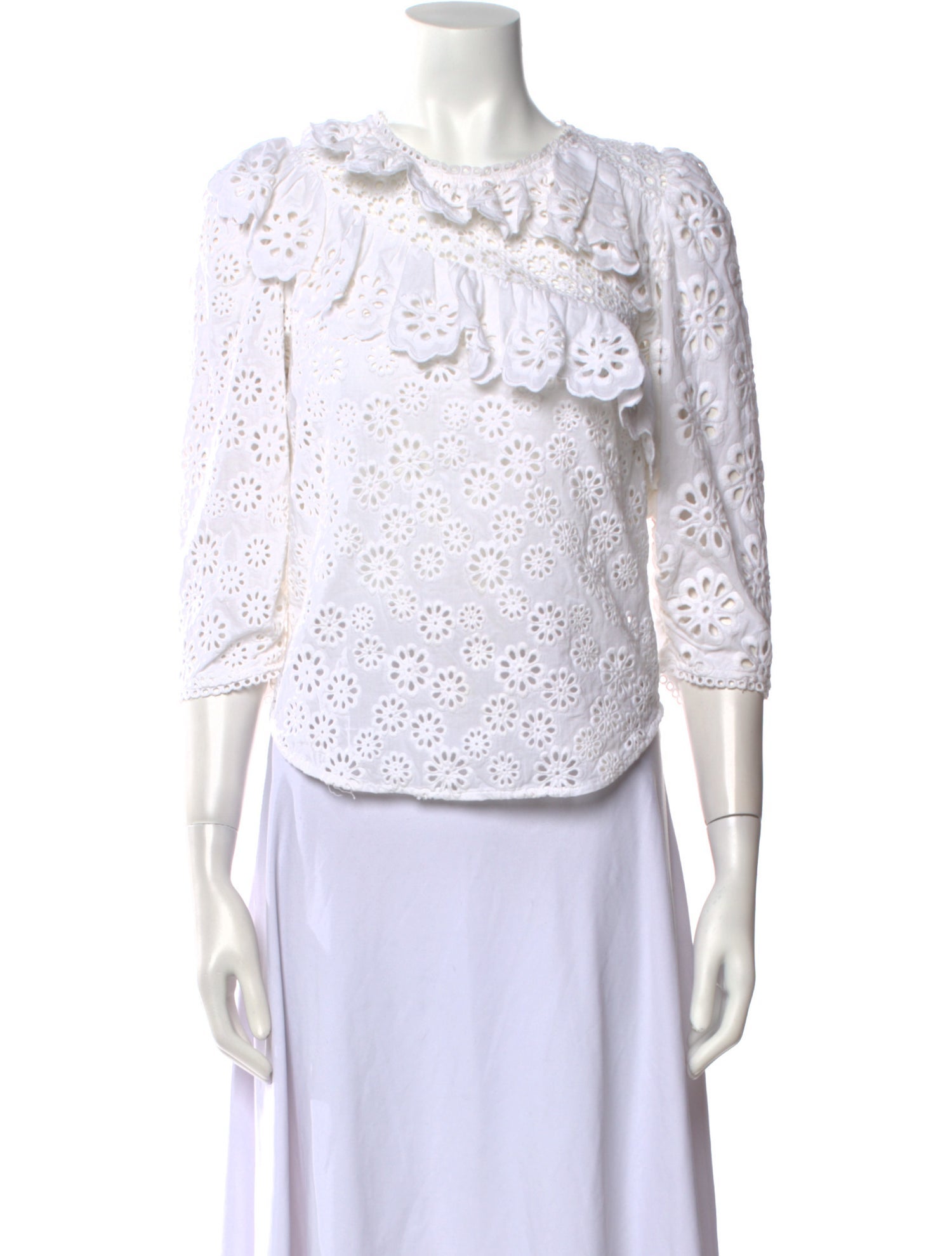 Sea New York Bateau Neckline Three-Quarter Sleeve Blouse