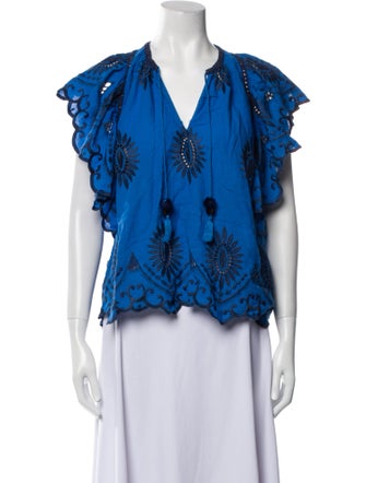 Sea New York Printed V-Neck Blouse