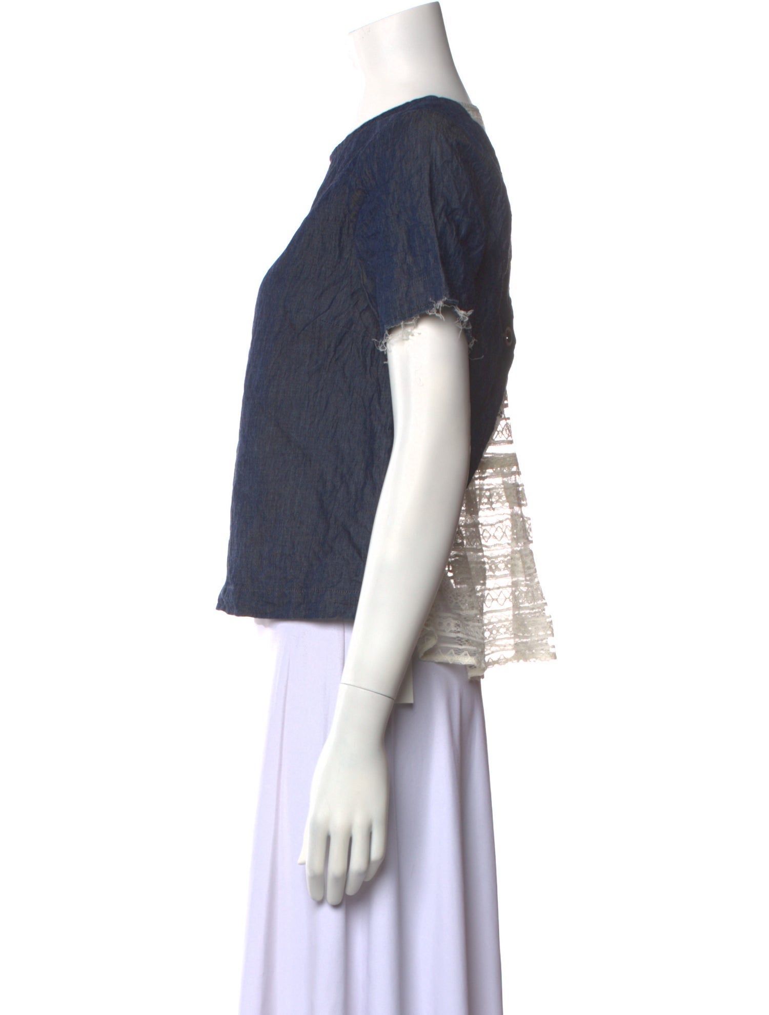 Sea New York Bateau Neckline Short Sleeve Crop Top