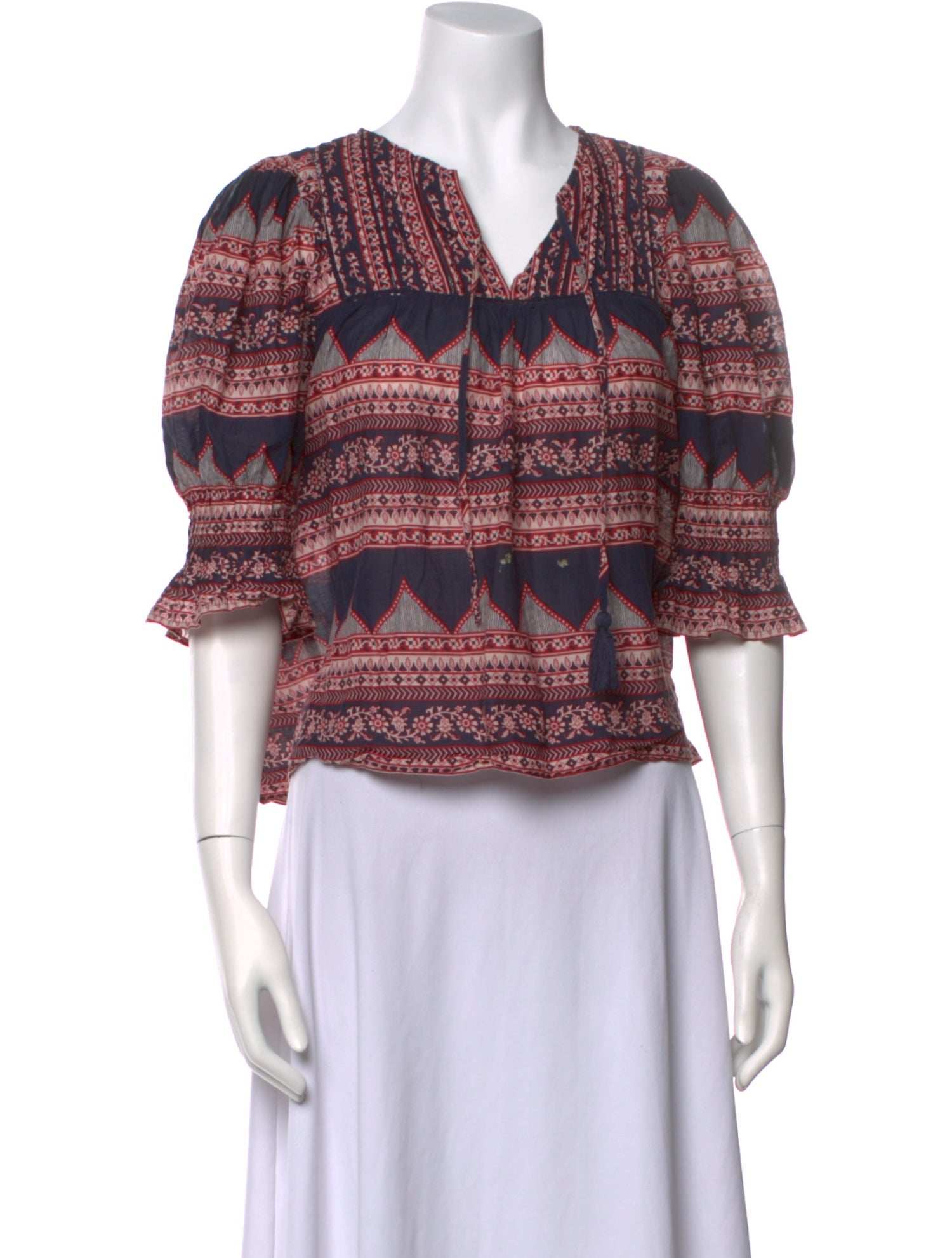 Sea New York Printed V-Neck Blouse