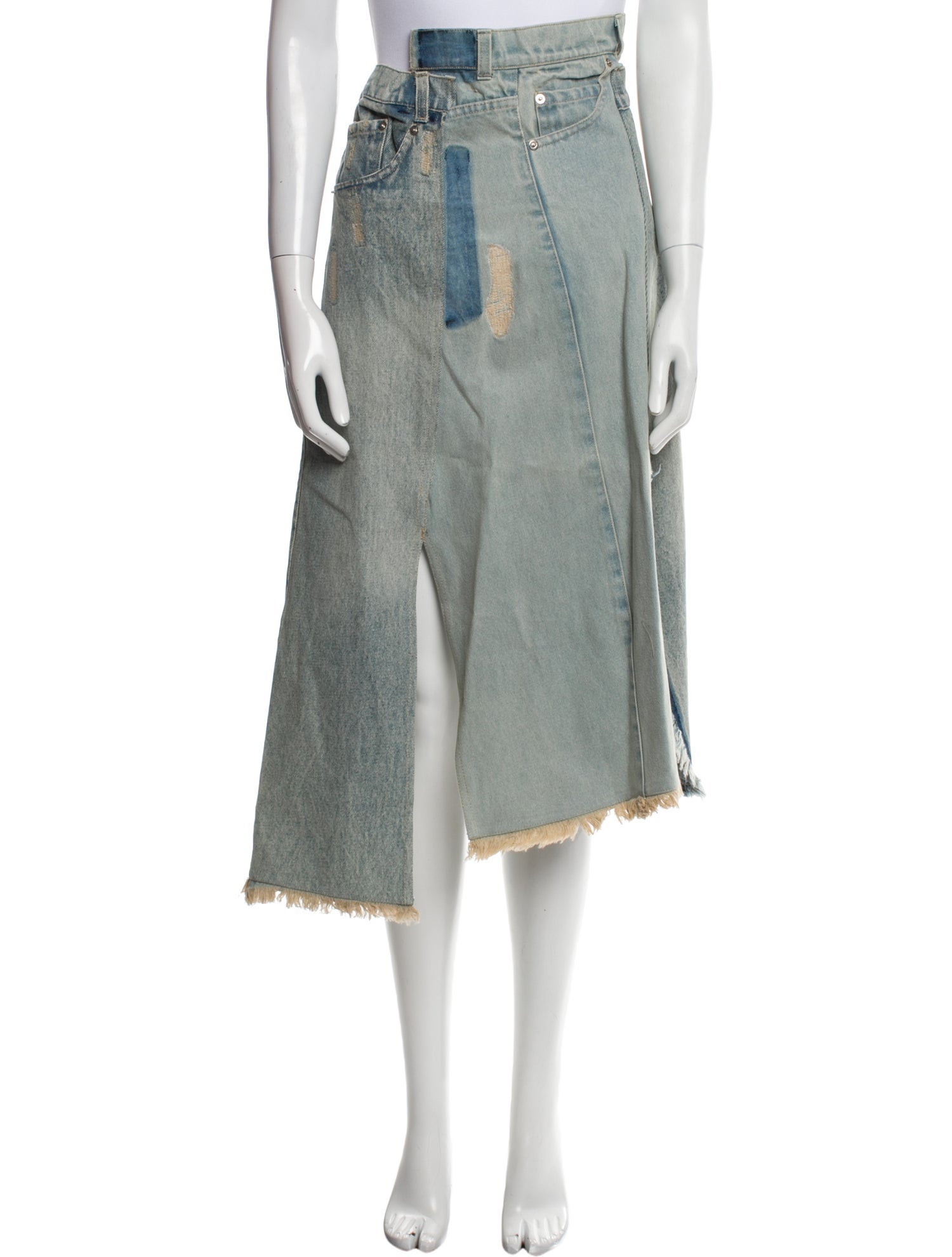 Sea New York Raw-Edge Trim Midi Length Skirt